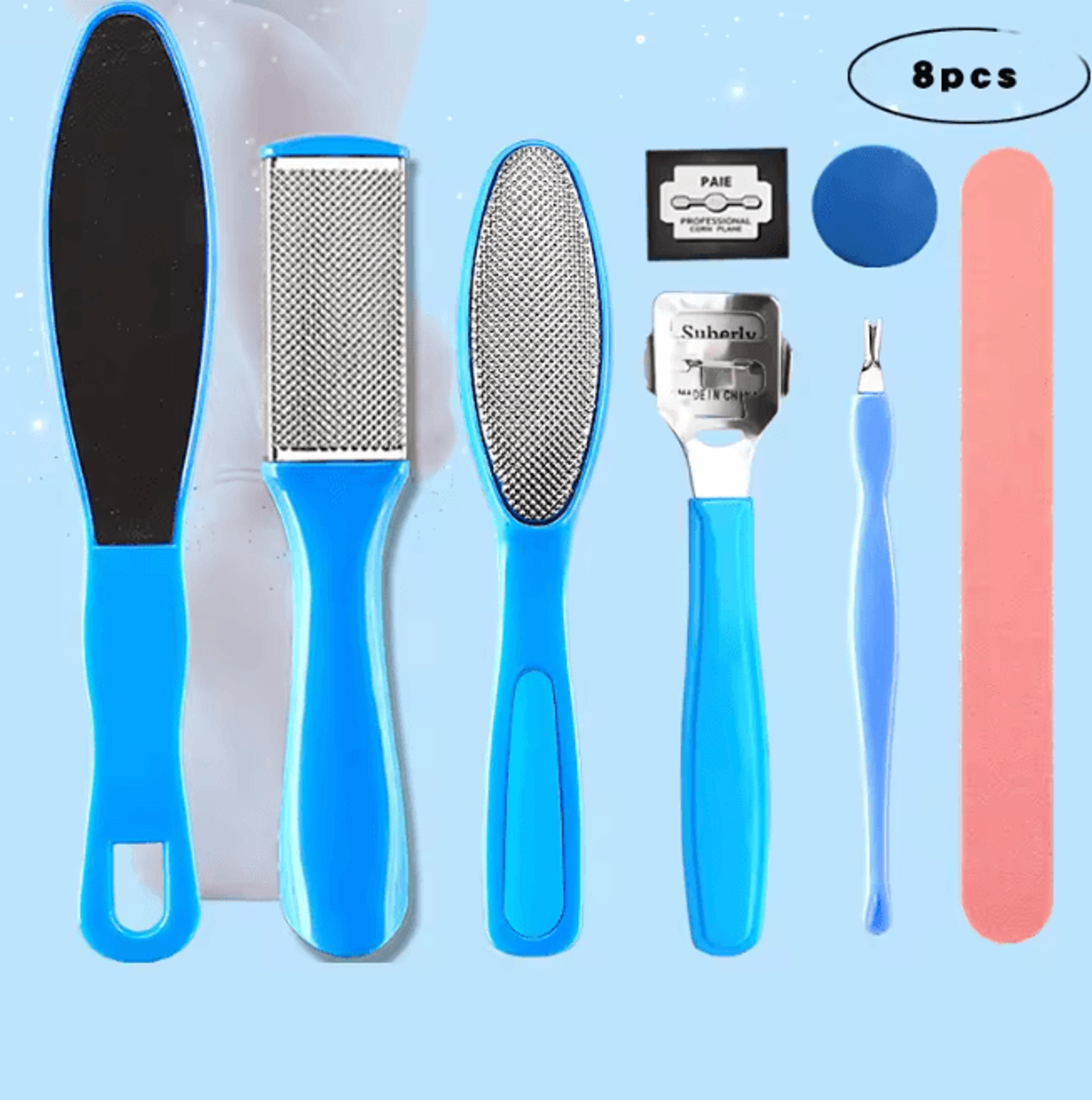 smoothstep 8 piece foot callus remover pedicure kit