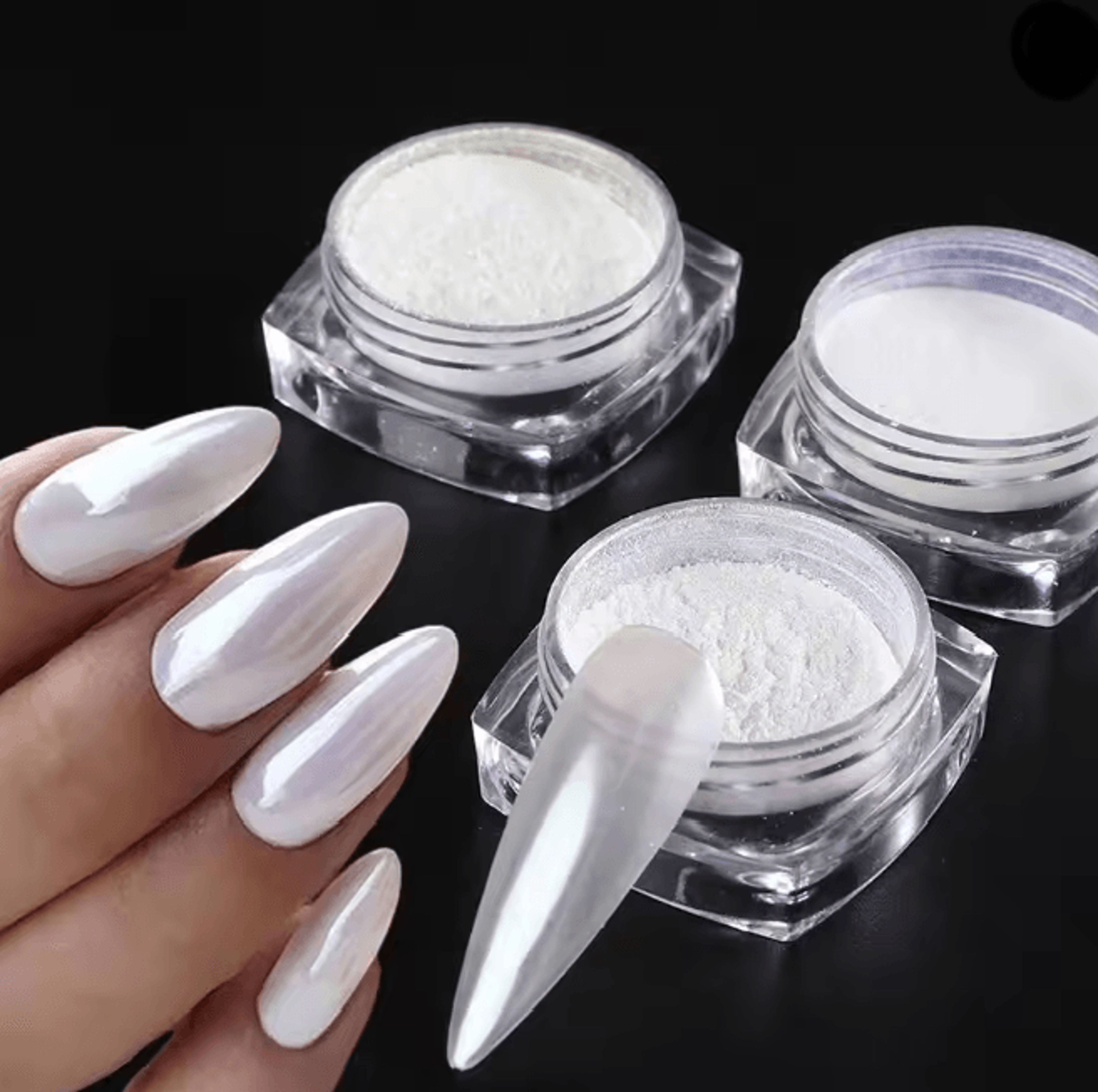 aurora pearl chrome nail powder for mirror shine finish