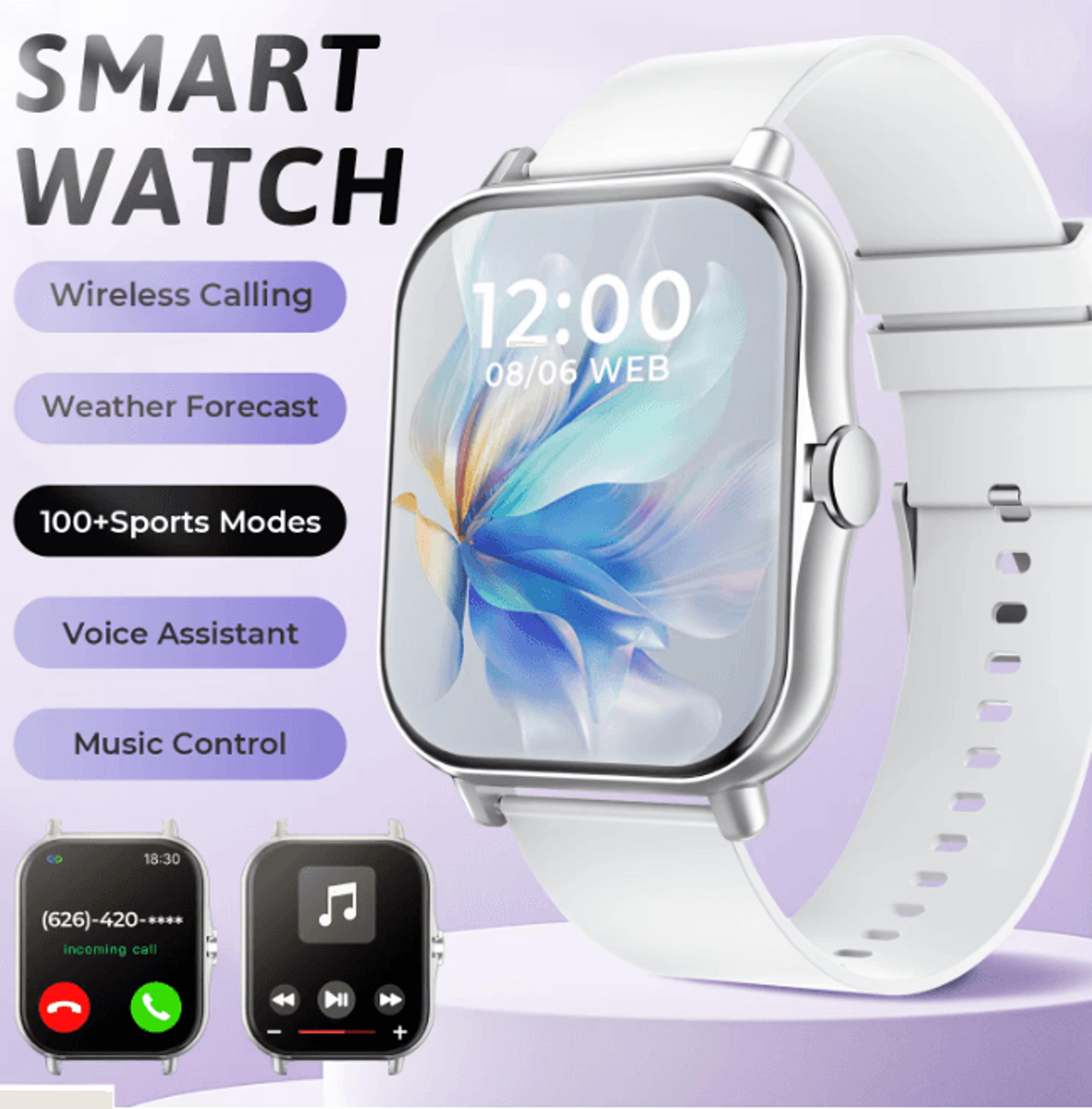 ActiveConnect Smart Watch with BT Call and Health Sleep Monitoring