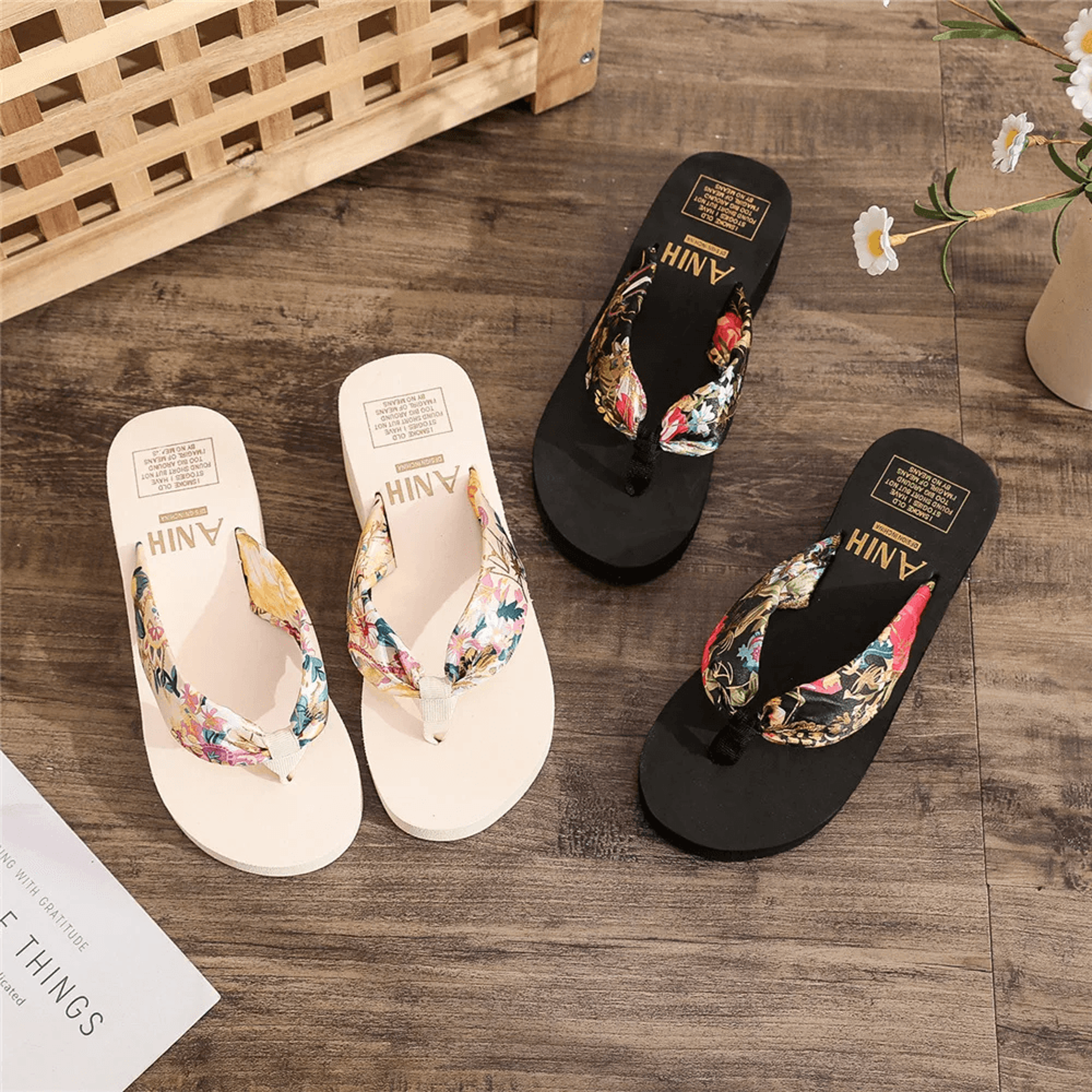 SunLift Women Platform Flip Flops Wedge Beach Sandals