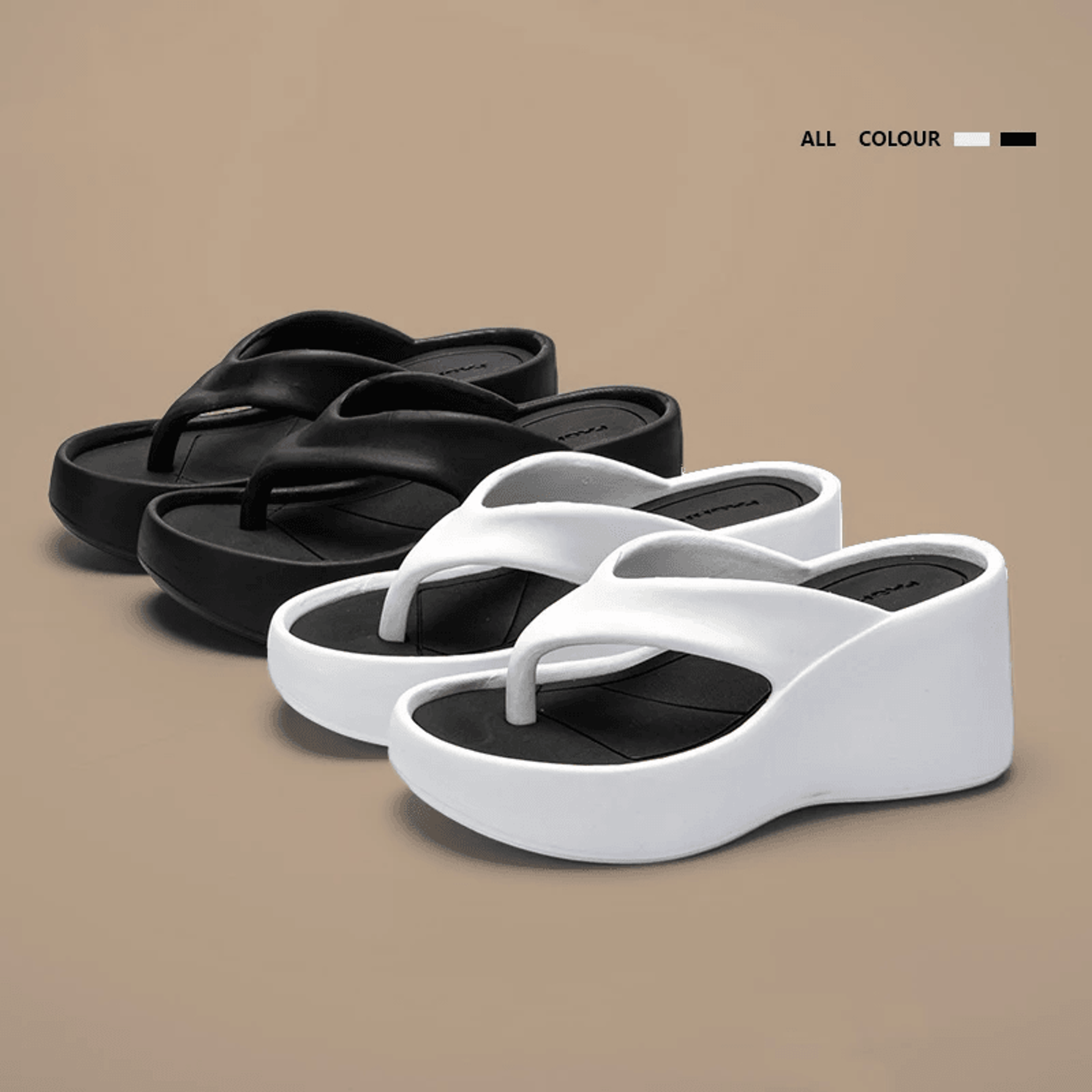 elevatechic women wedge platform flip flops chunky beach sandals