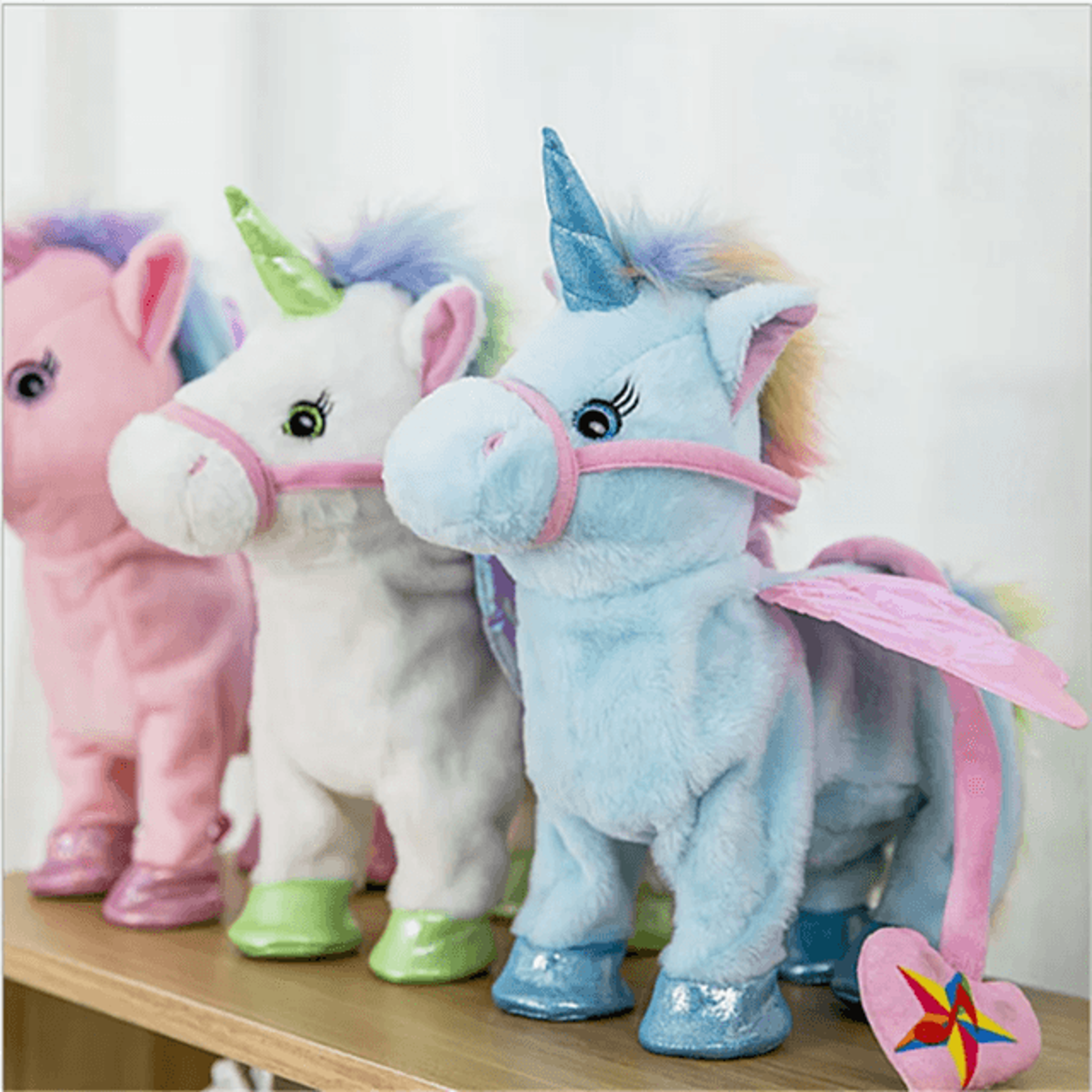 magic walking unicorn plush toy with singing music