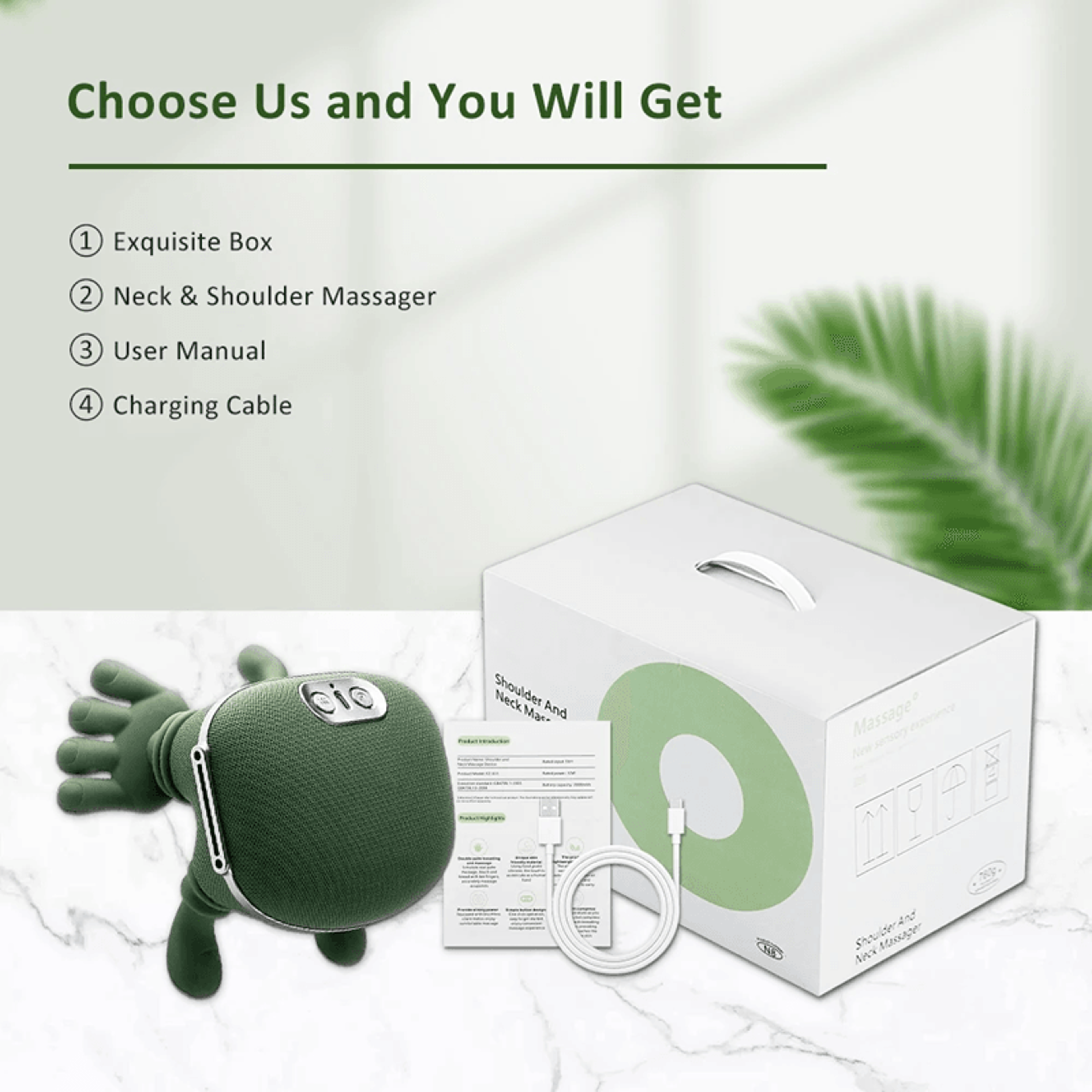 4D Deep Tissue Shiatsu Neck Massager with Heat for Neck and Shoulders