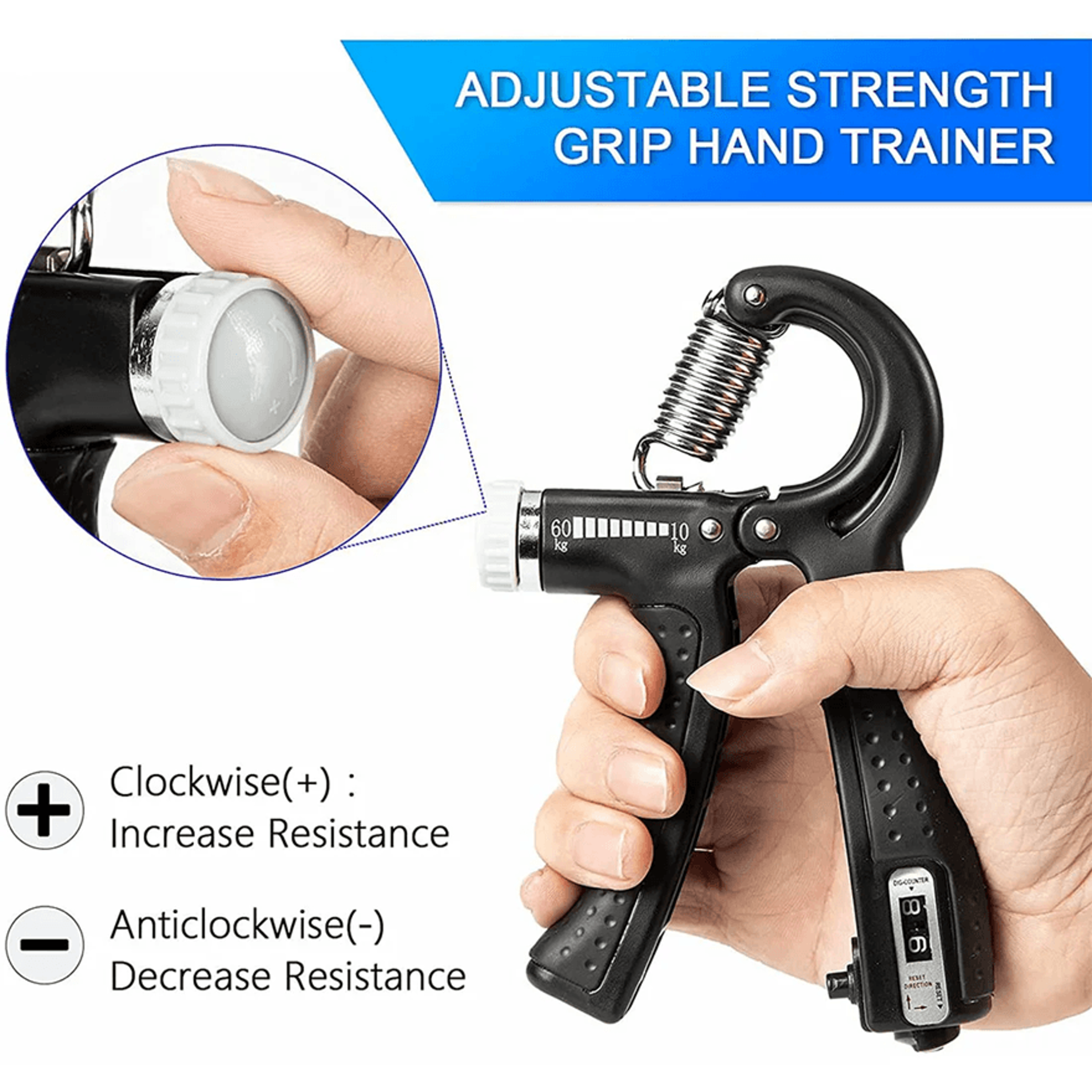 adjustable hand grip strengthener wrist and finger trainer