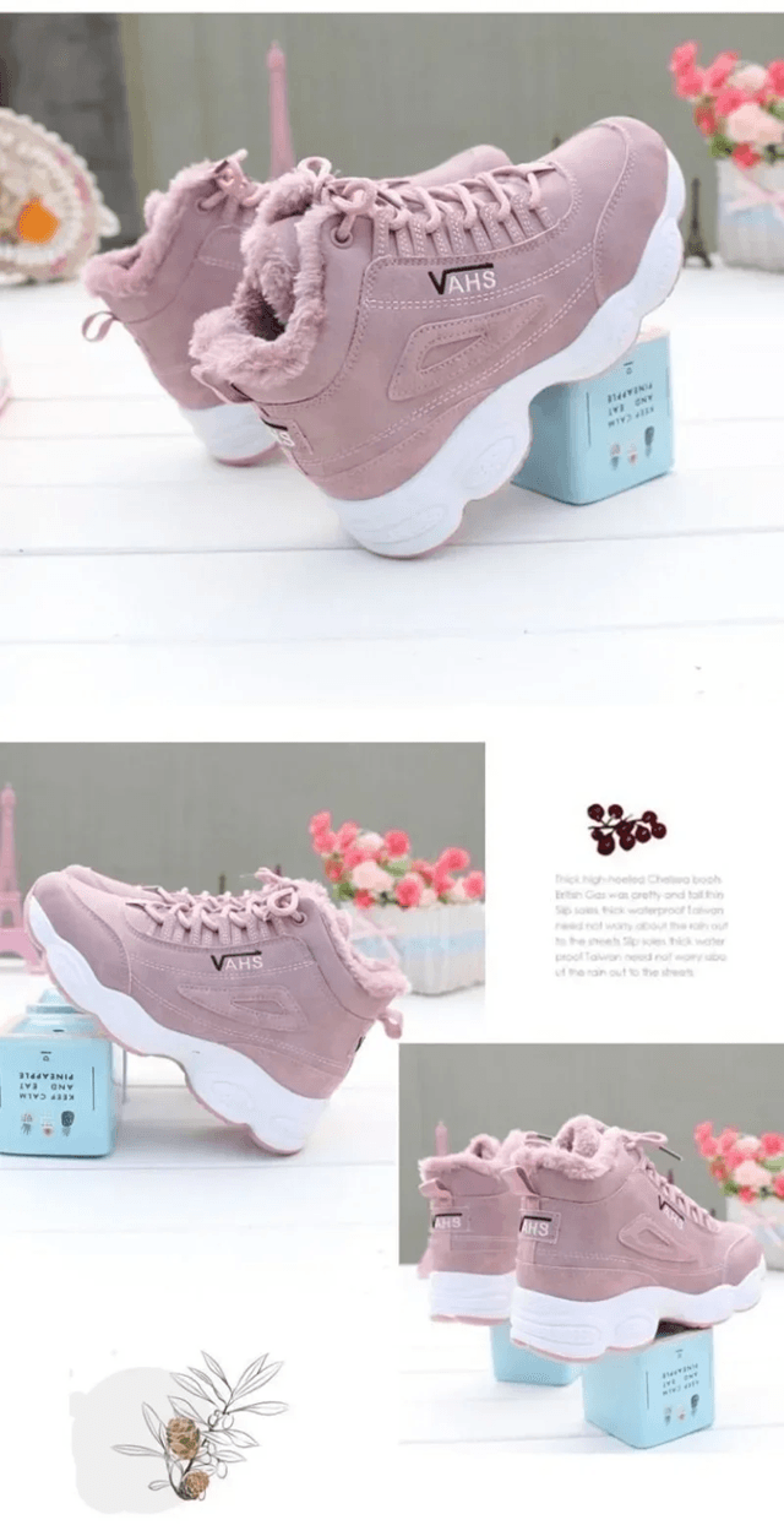 Winter Velvet Cotton Shoes Warm Thick Sole Casual Sneakers