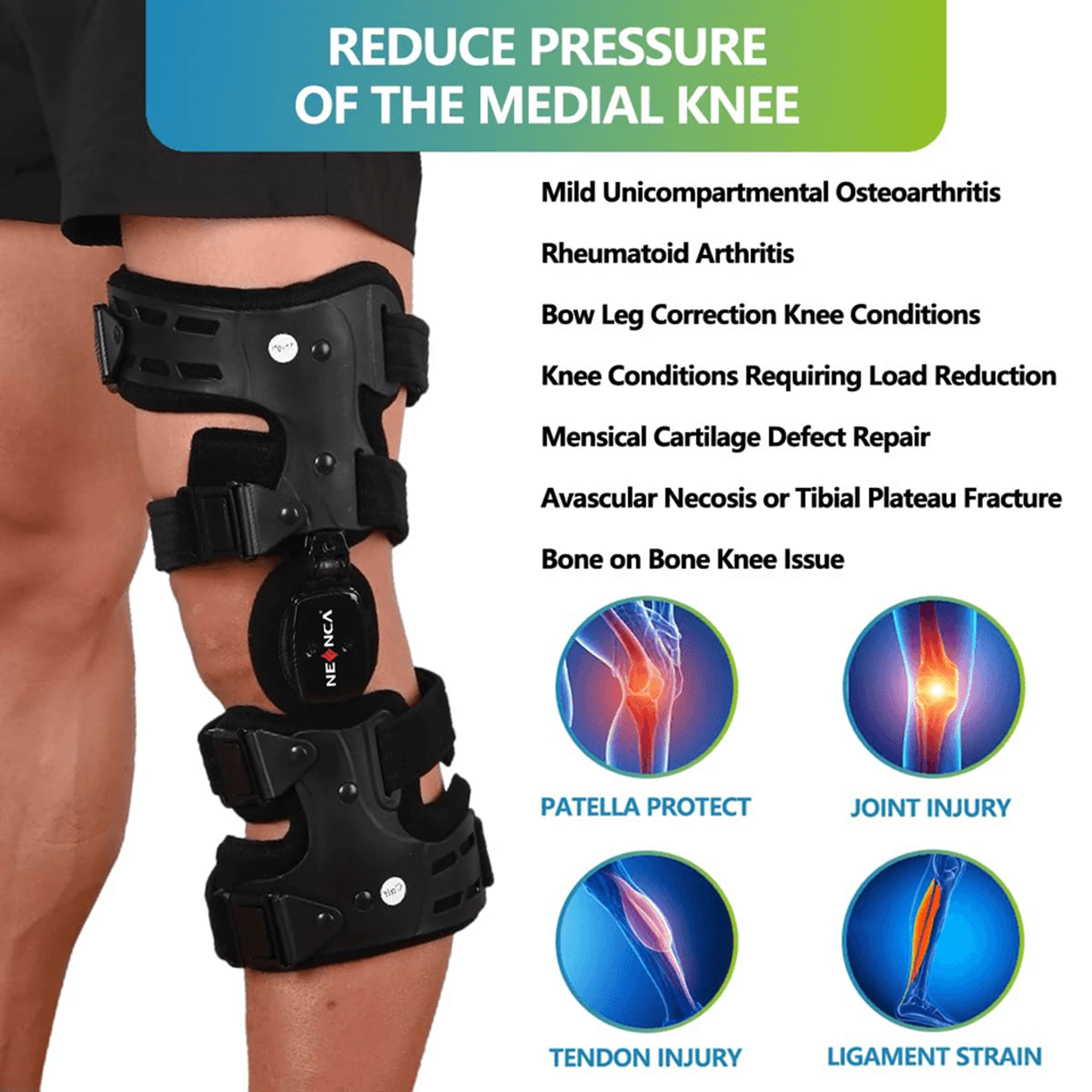 NEENCA OA Unloader Knee Brace for ACL Meniscus Support and Pain Relief