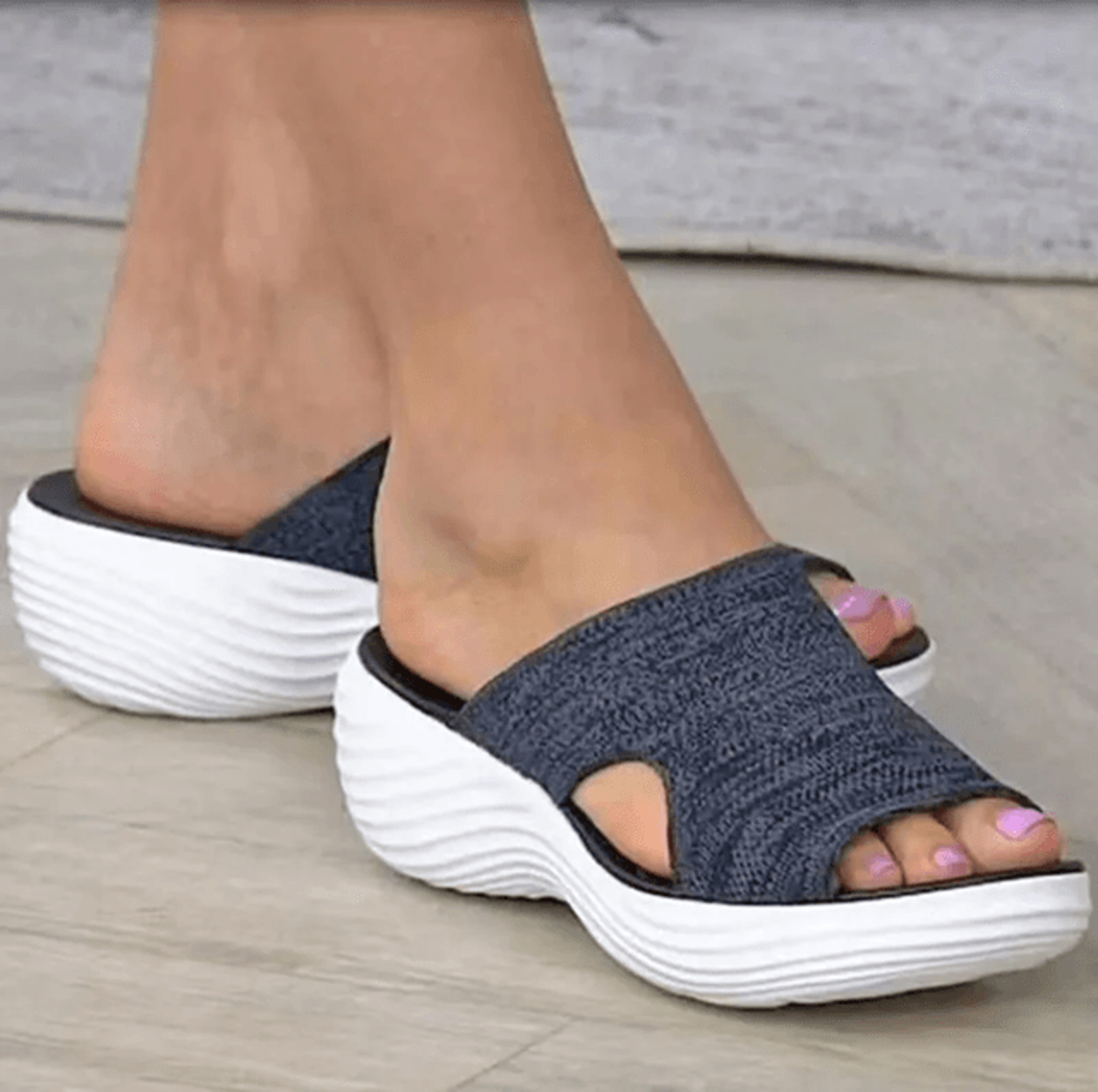 womens platform wedge sandals open toe casual beach slippers