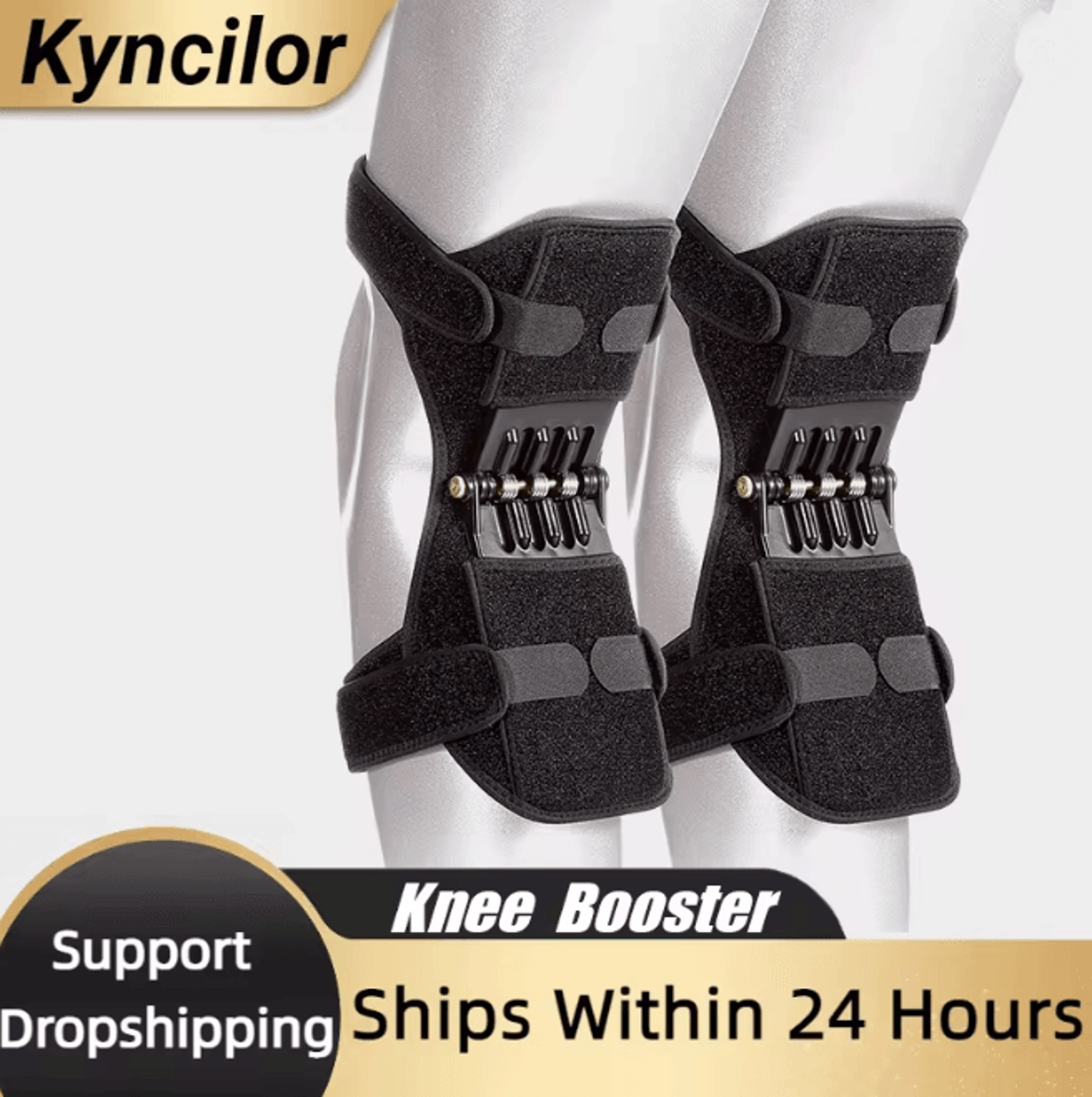 powerlift spring knee support brace for joint stability and pain relief