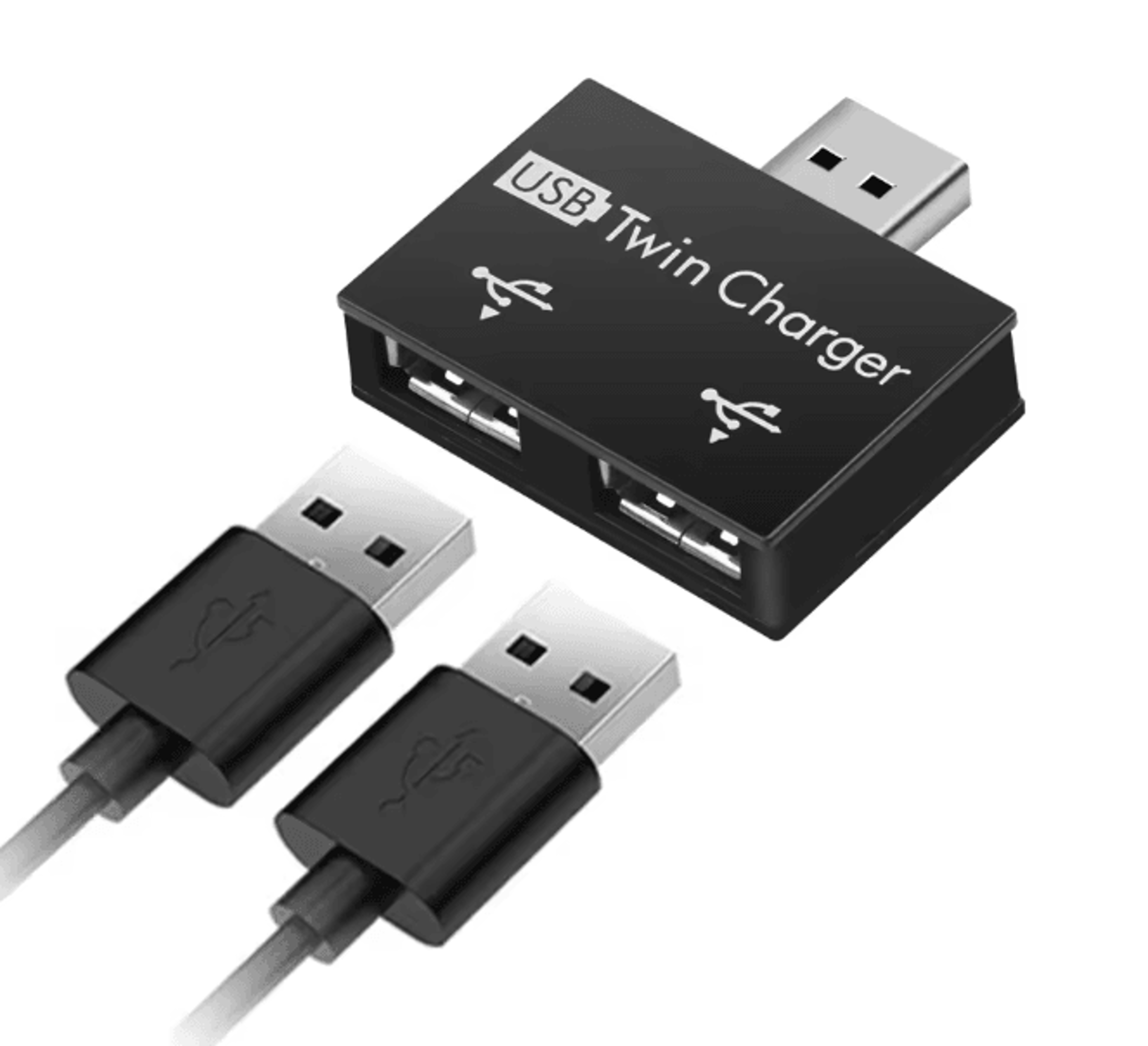 Dual Port USB Hub Adapter USB Splitter for Laptop and Phone