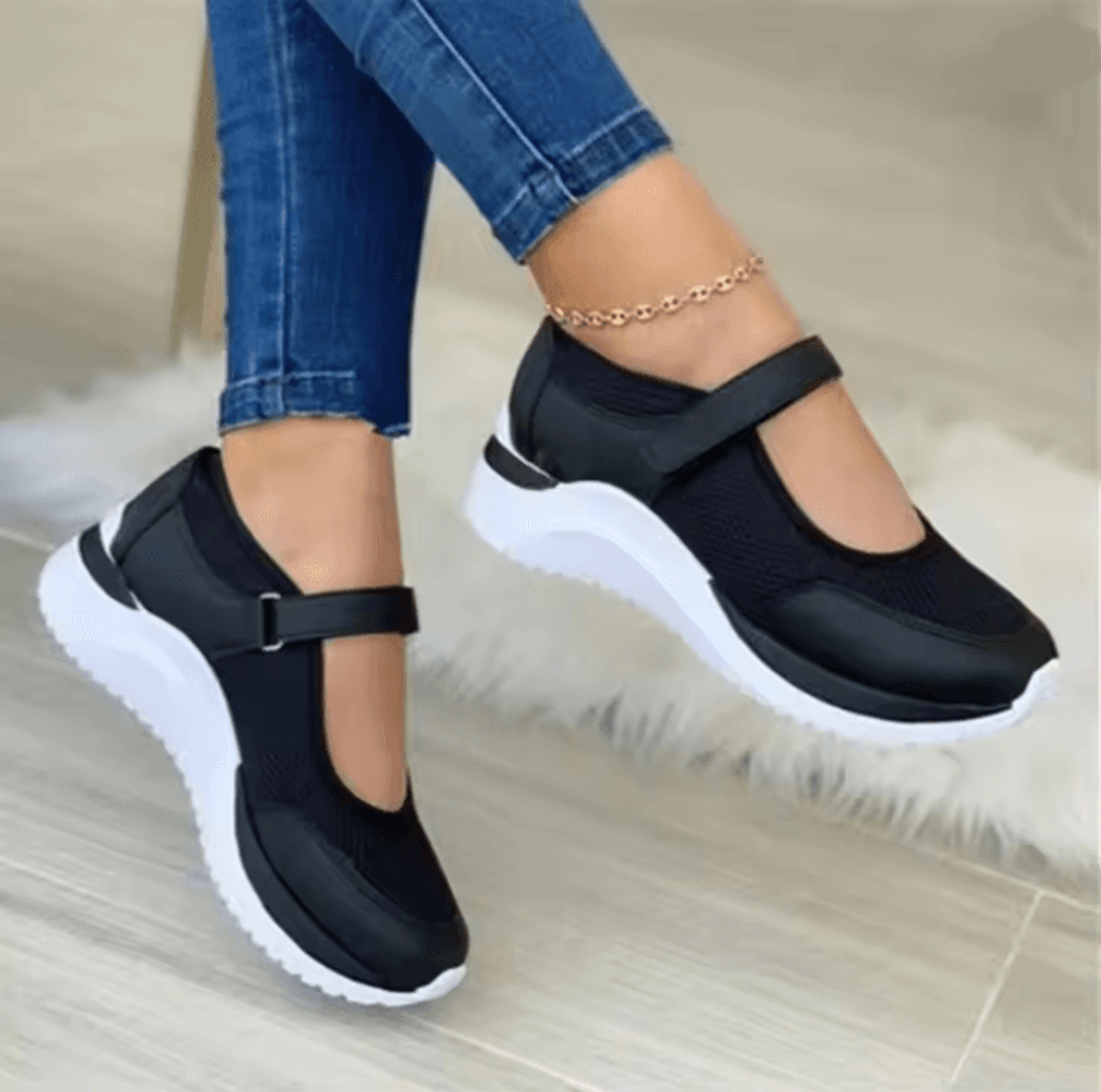 Comfort Knit Platform Sneakers for Women Casual Thick Sole Shoes
