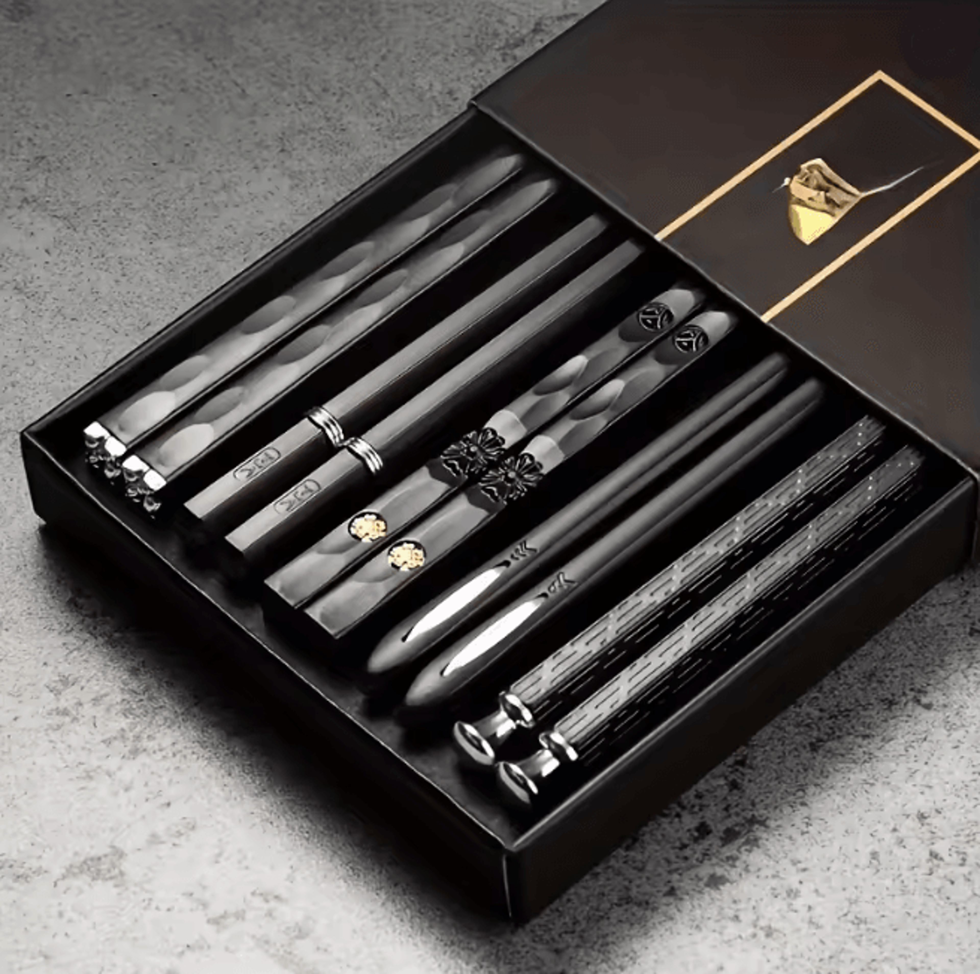 Nordic Alloy Chopsticks Set Non Slip Heat Resistant Reusable Utensils