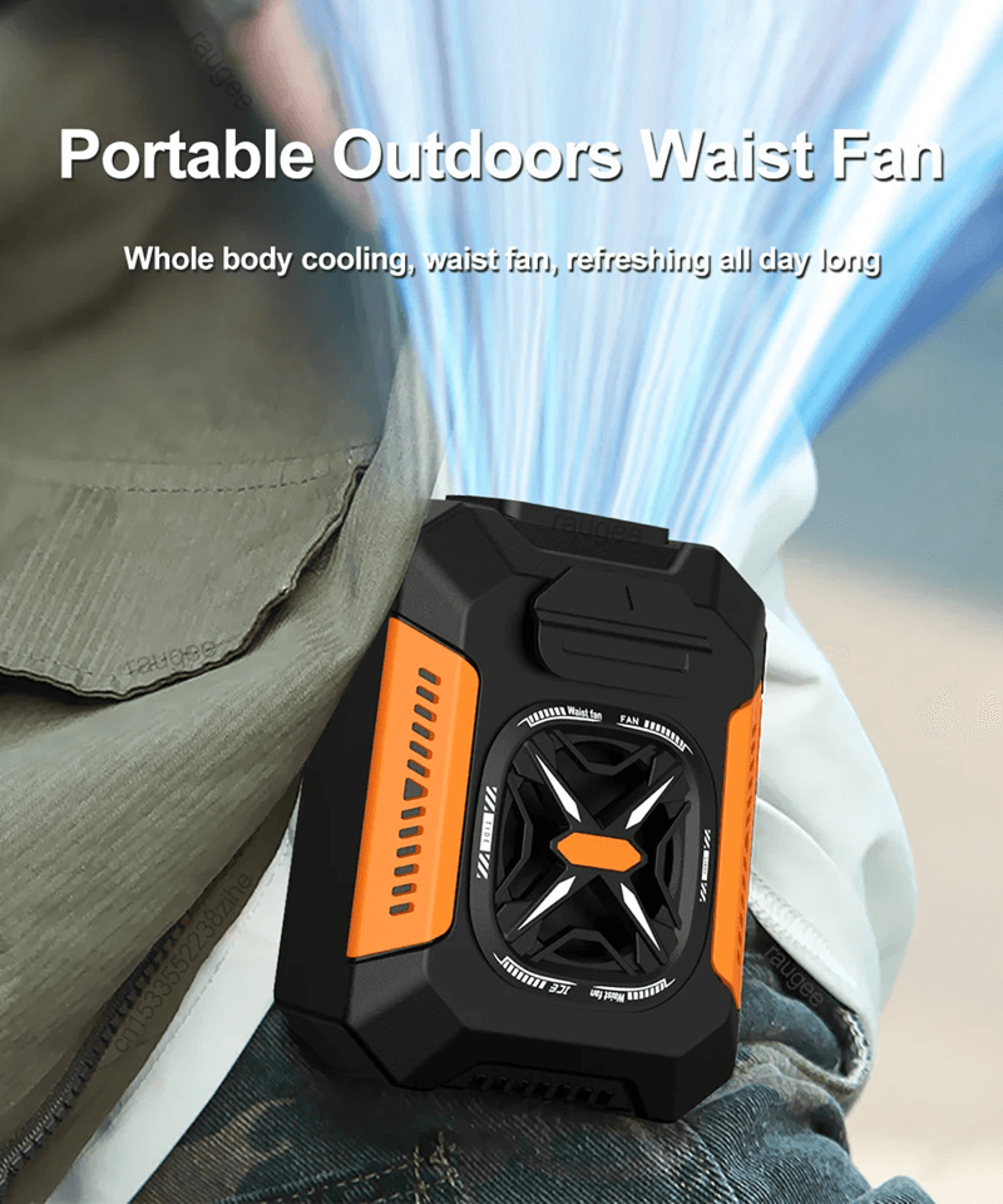 5000mah portable waist fan wearable neck and belt cooling fan