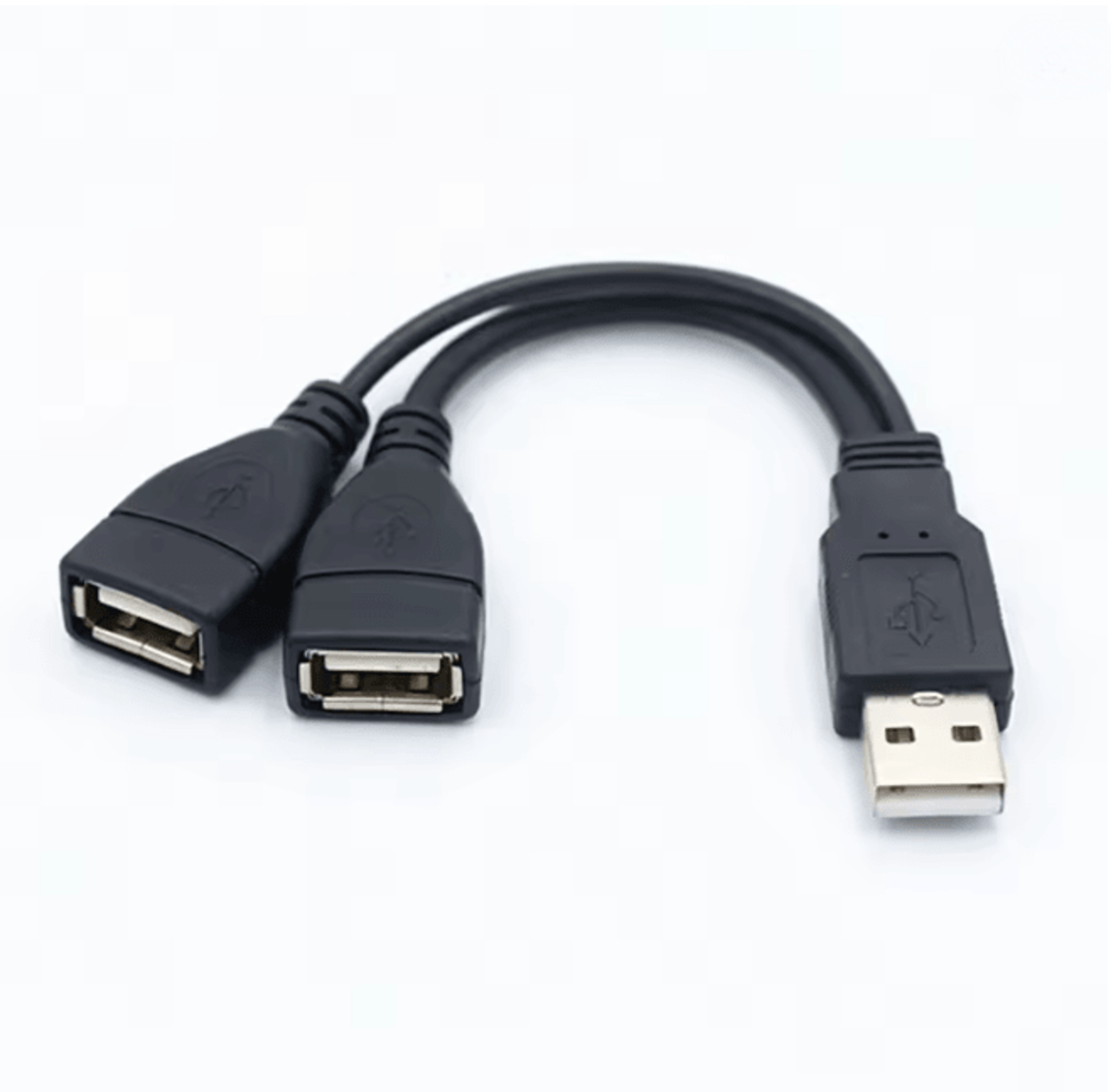 dual port usb splitter cable usb 2.0 male to two female adapter