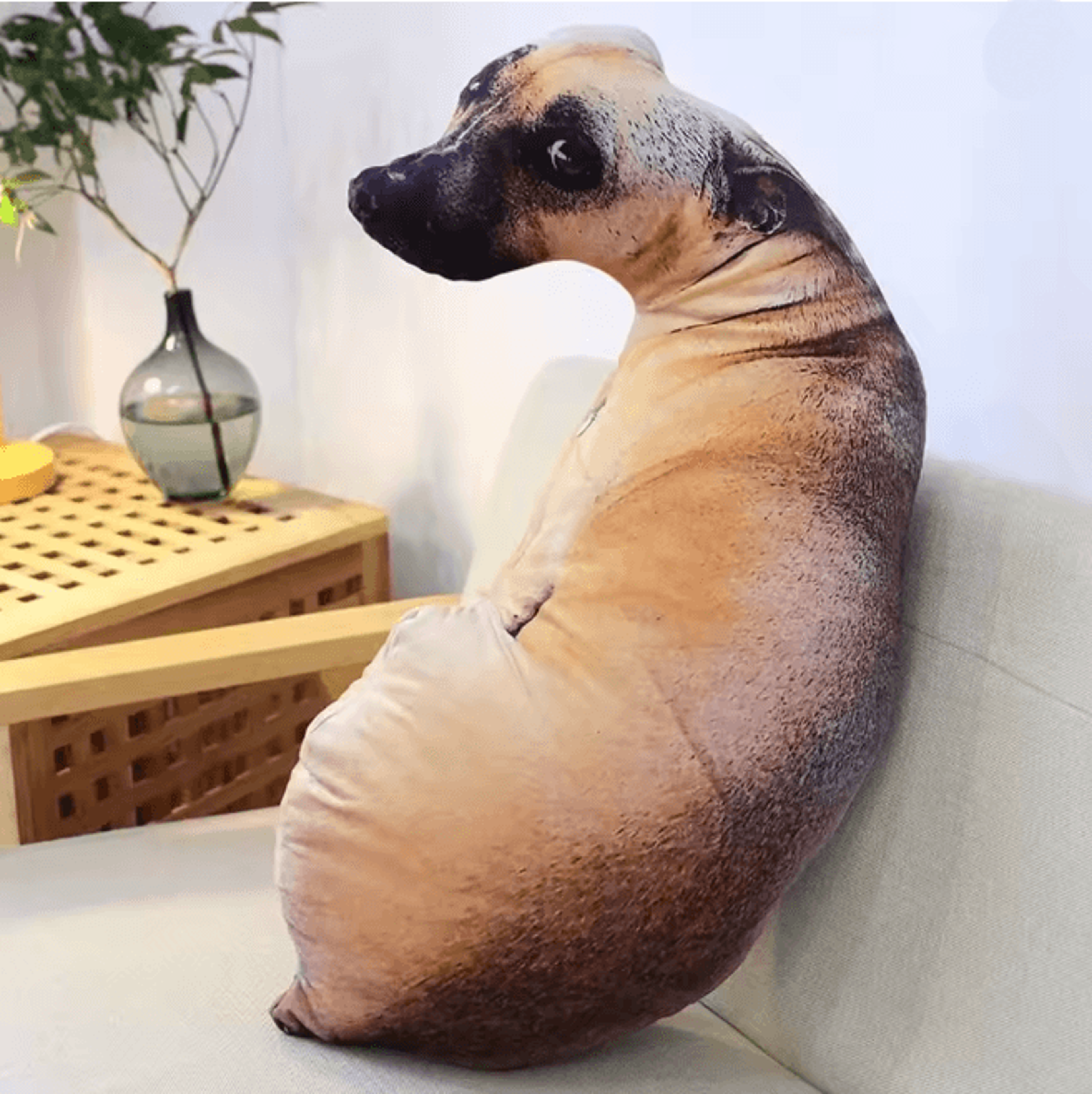 3d lifelike dog head throw pillow cute animal cushion decor
