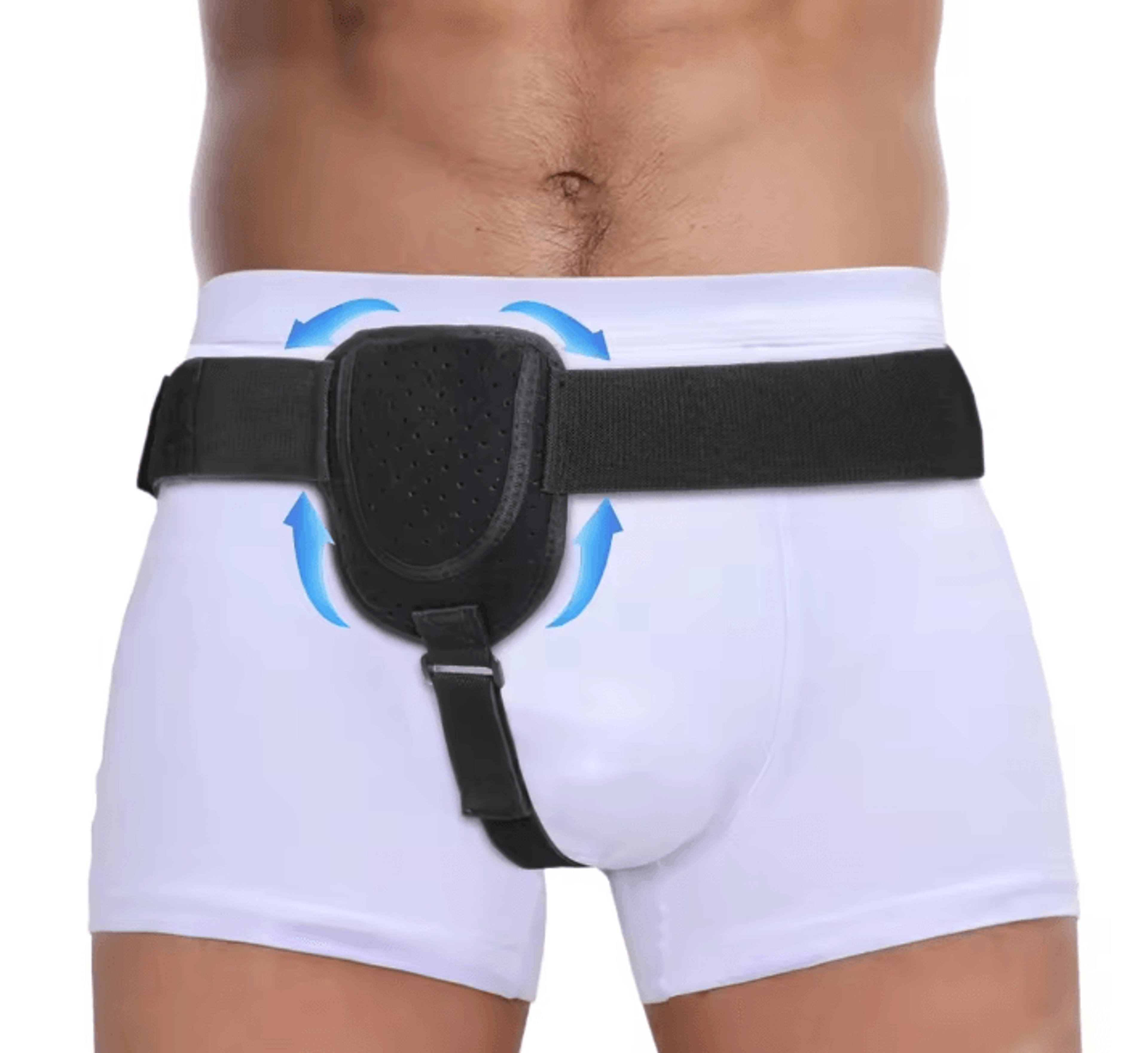 adjustable groin support belt with compression pads for men and women