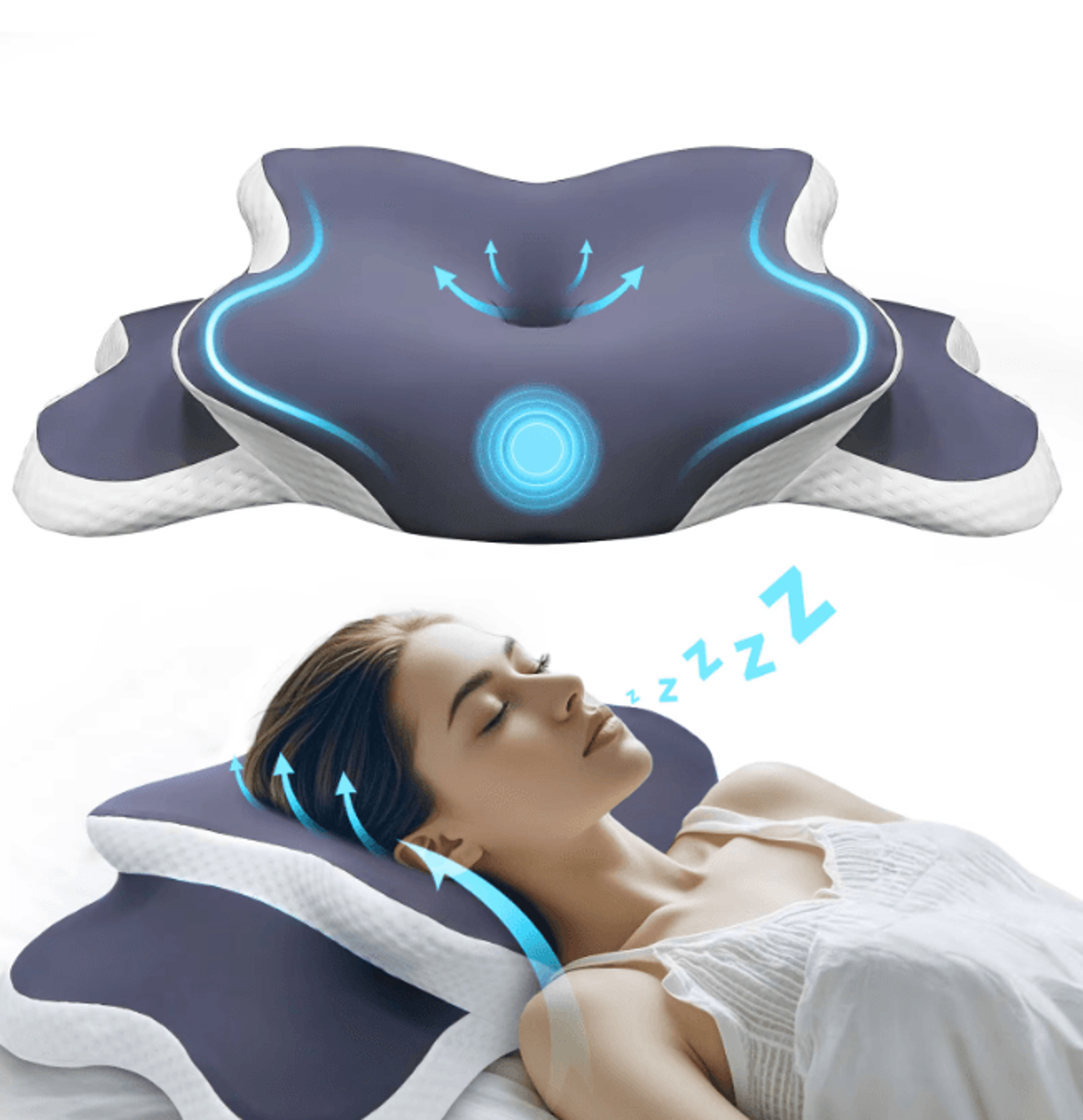 ergonomic memory foam cervical pillow for neck support and comfort