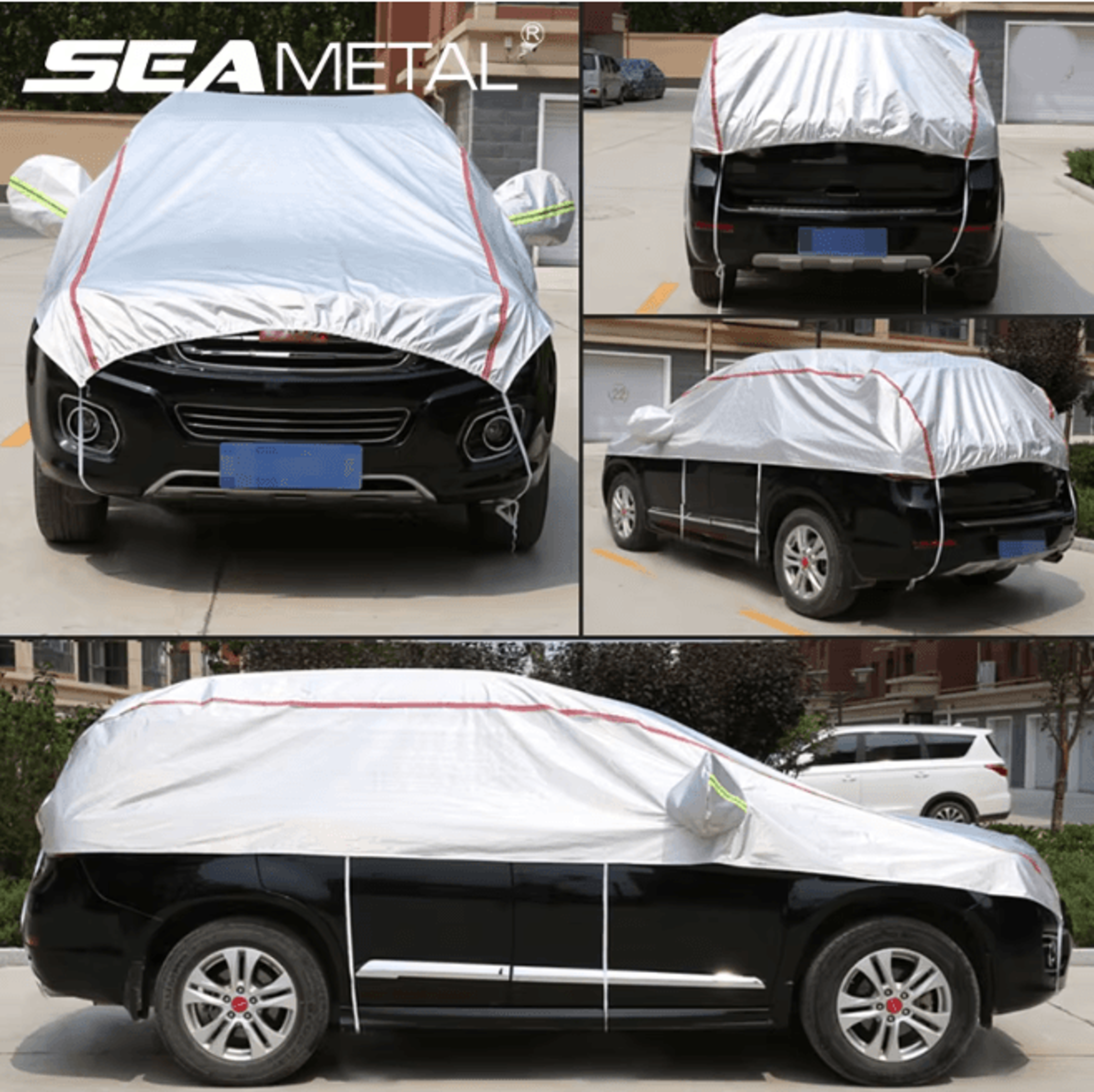 universal half car cover waterproof uv protection for suv and sedan