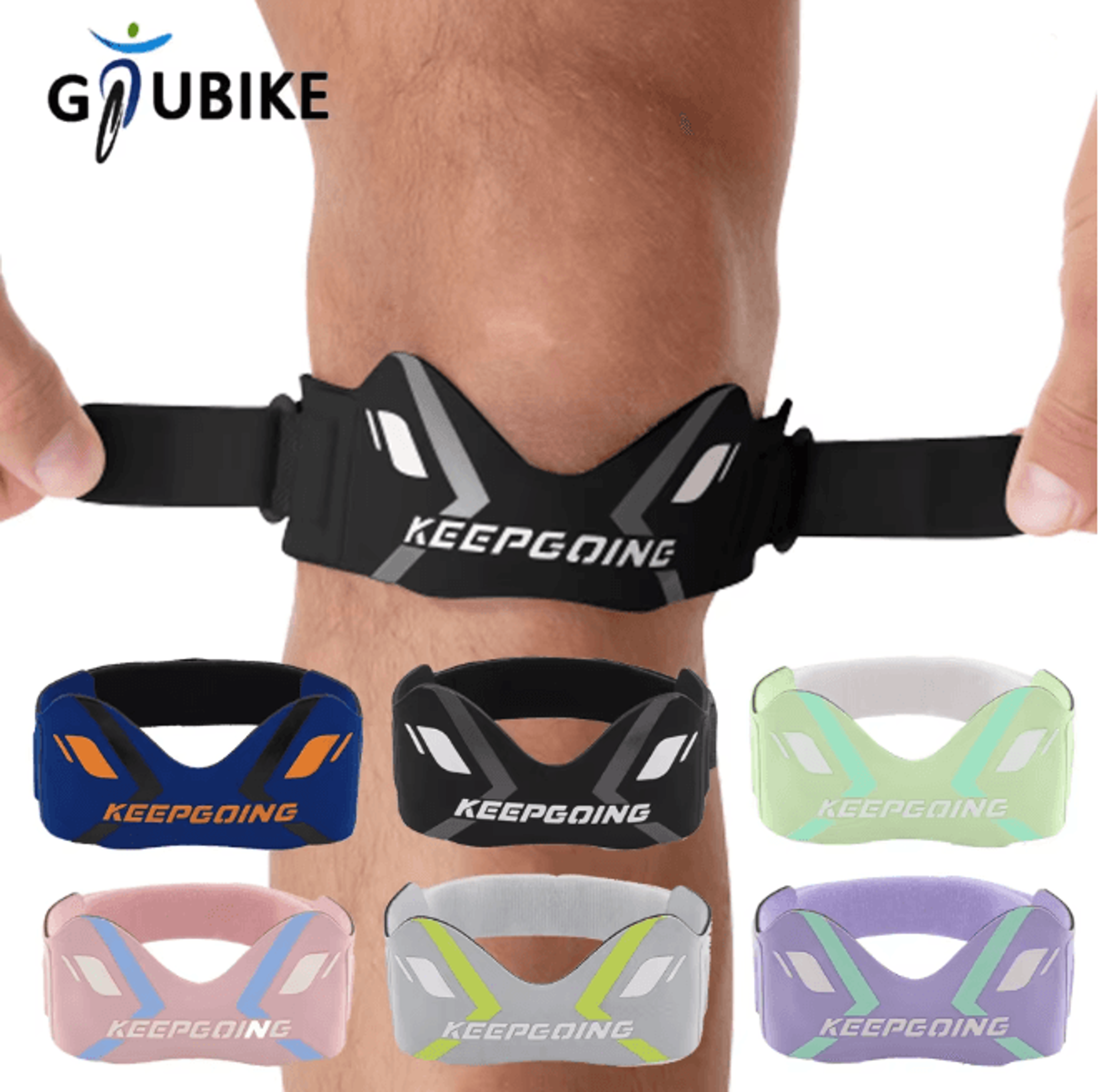 GTUBIKE Adjustable Patella Knee Band with Compression Pad Support