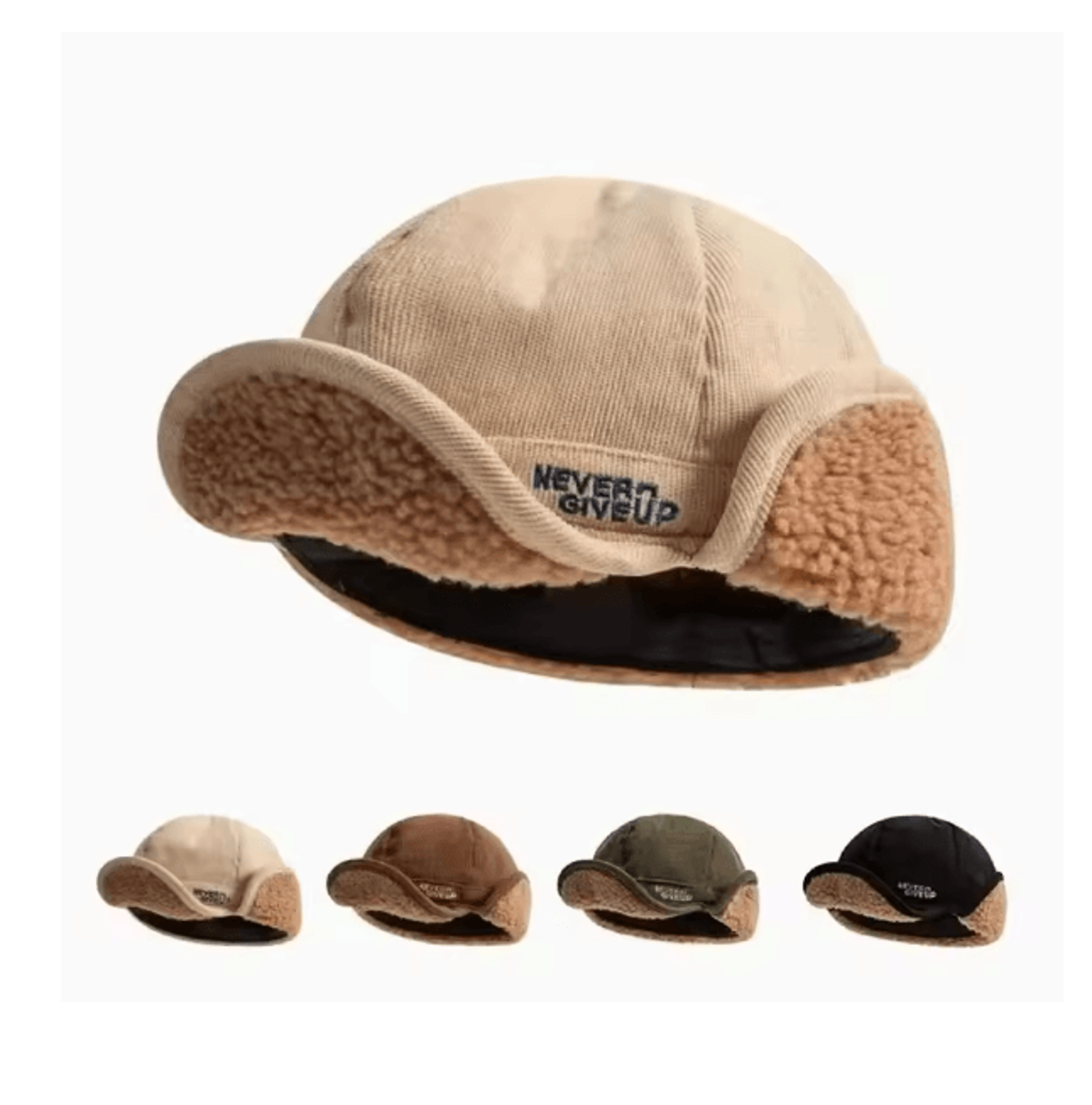 lamb fleece ear protection baseball hat warm winter cap for men and women
