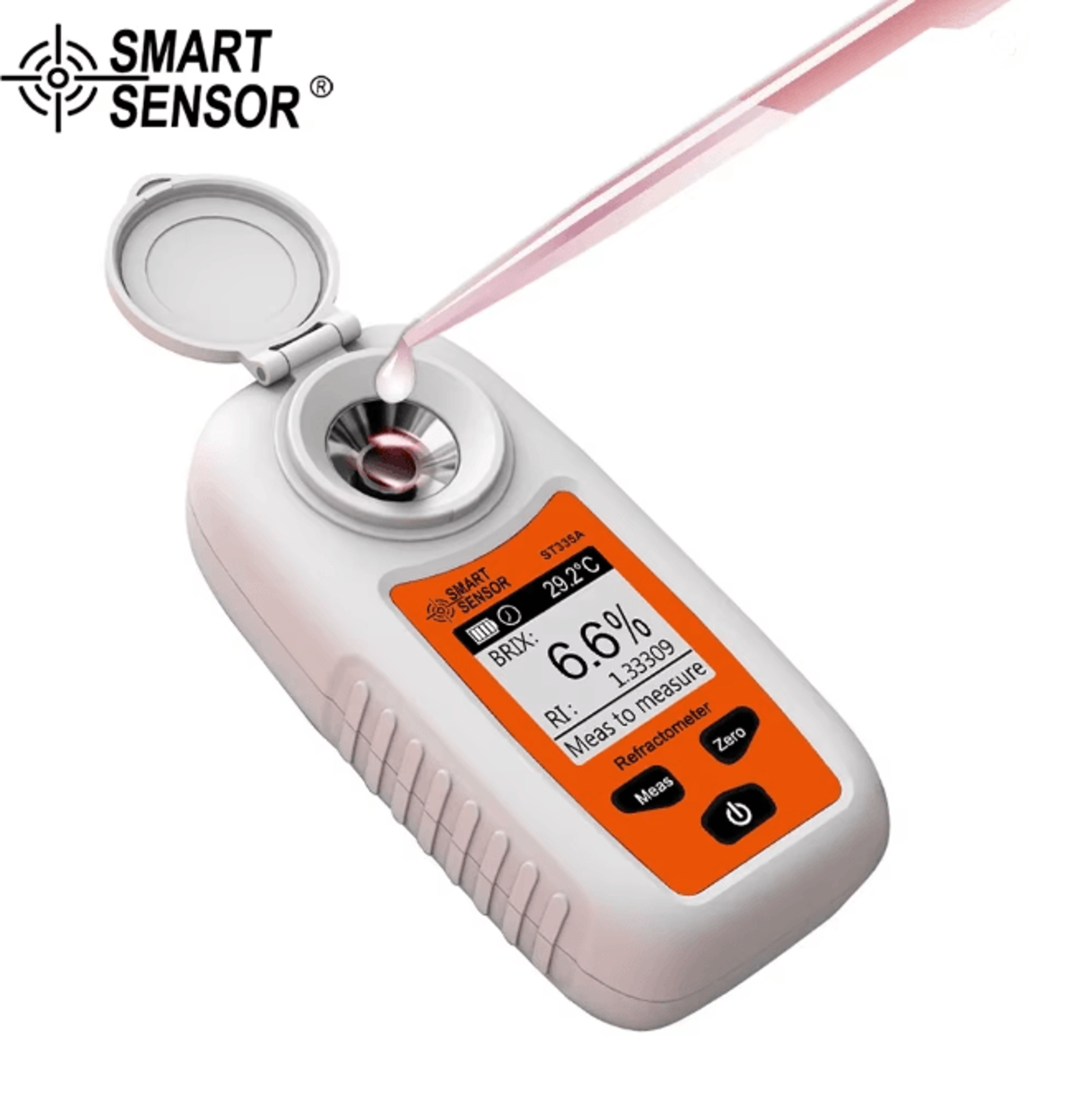 SMARTSENSOR LCD Digital Refractometer Brix Meter 0 to 35 Percent Sugar Tester