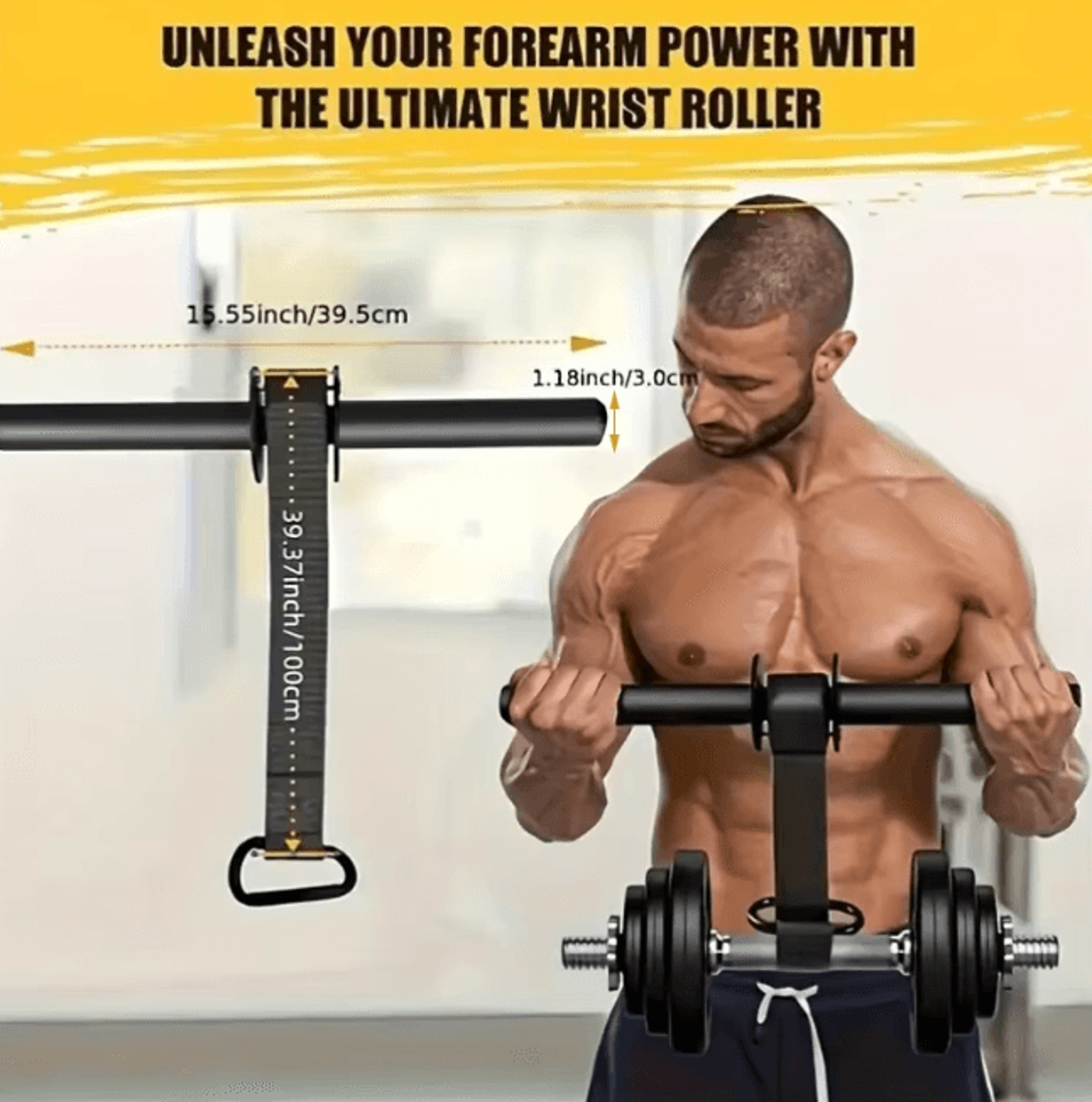 Iron Wrist Forearm Strengthener Training Stick Grip and Arm Workout Bar