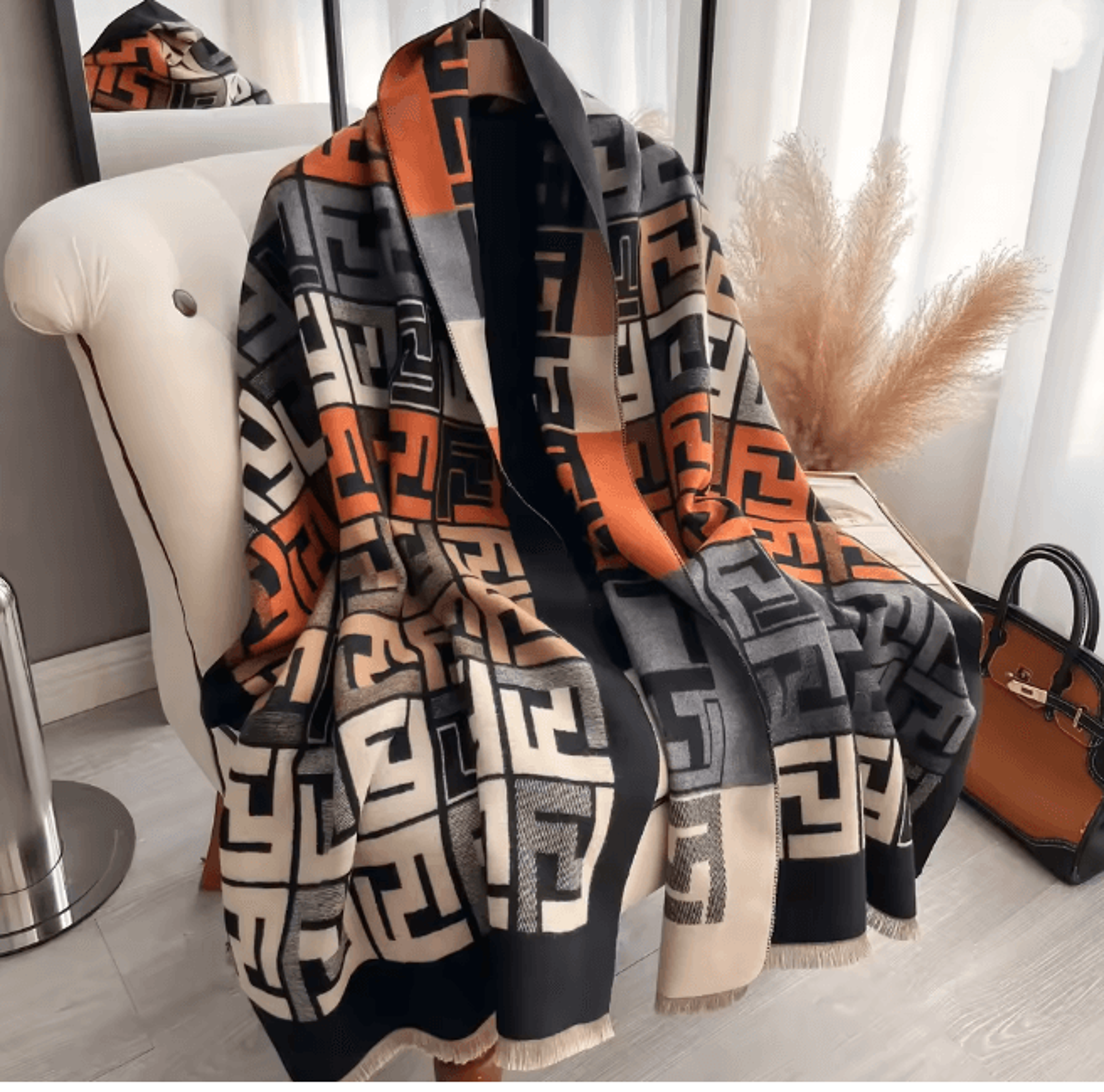 Luxury Two Sided Pashmina Scarf Soft Warm Winter Shawl for Women