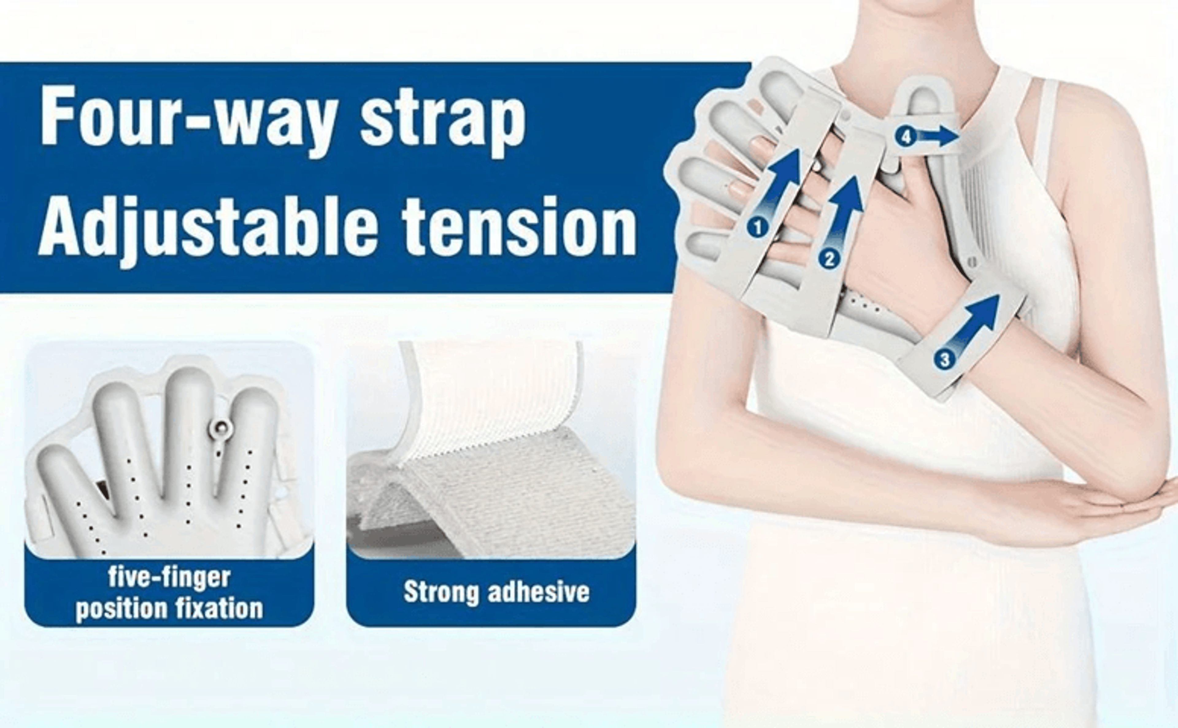 Adjustable Finger Splint Hand Support Brace for Pain Relief and Correction