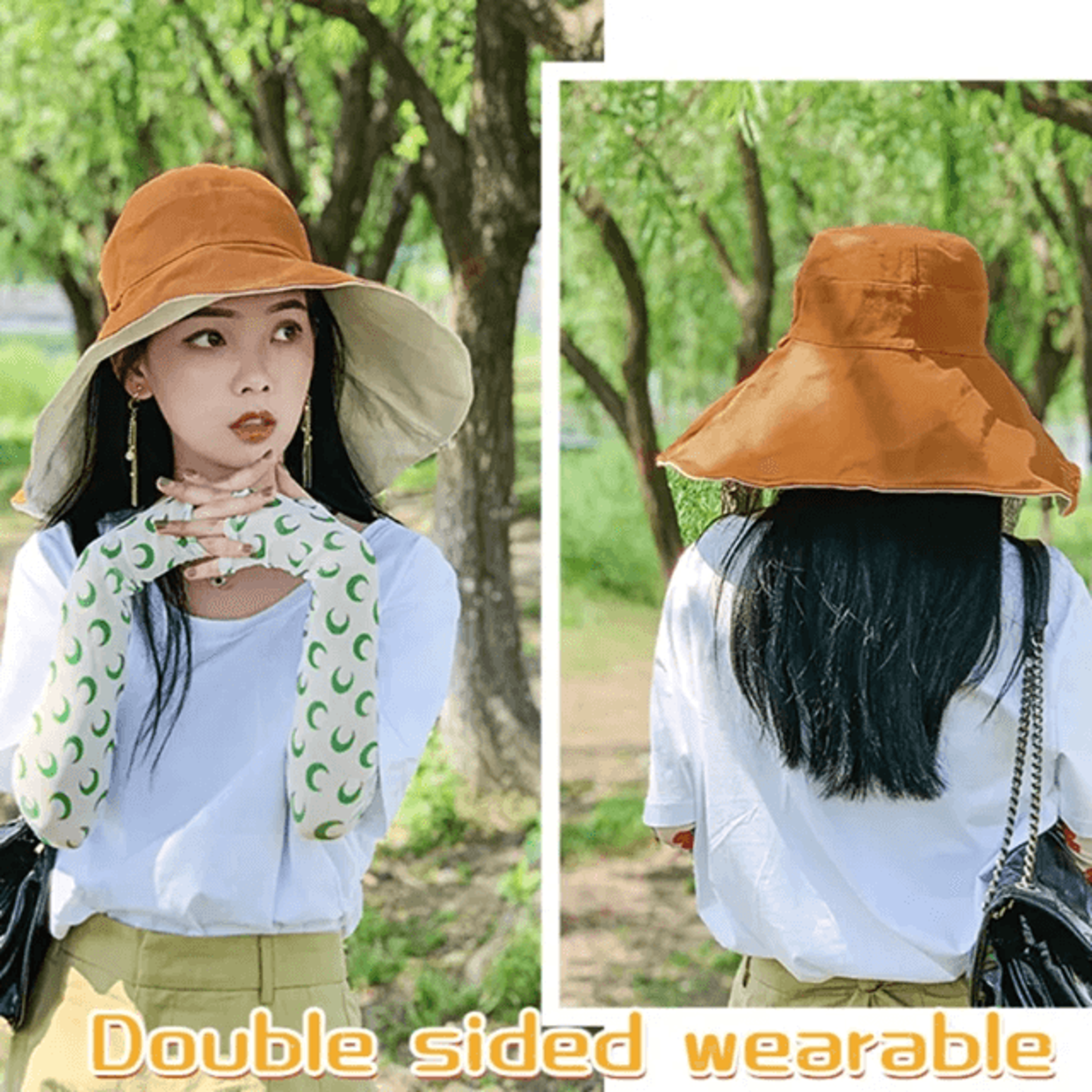 reversible wide brim upf 50 sun hat for women summer beach and hiking