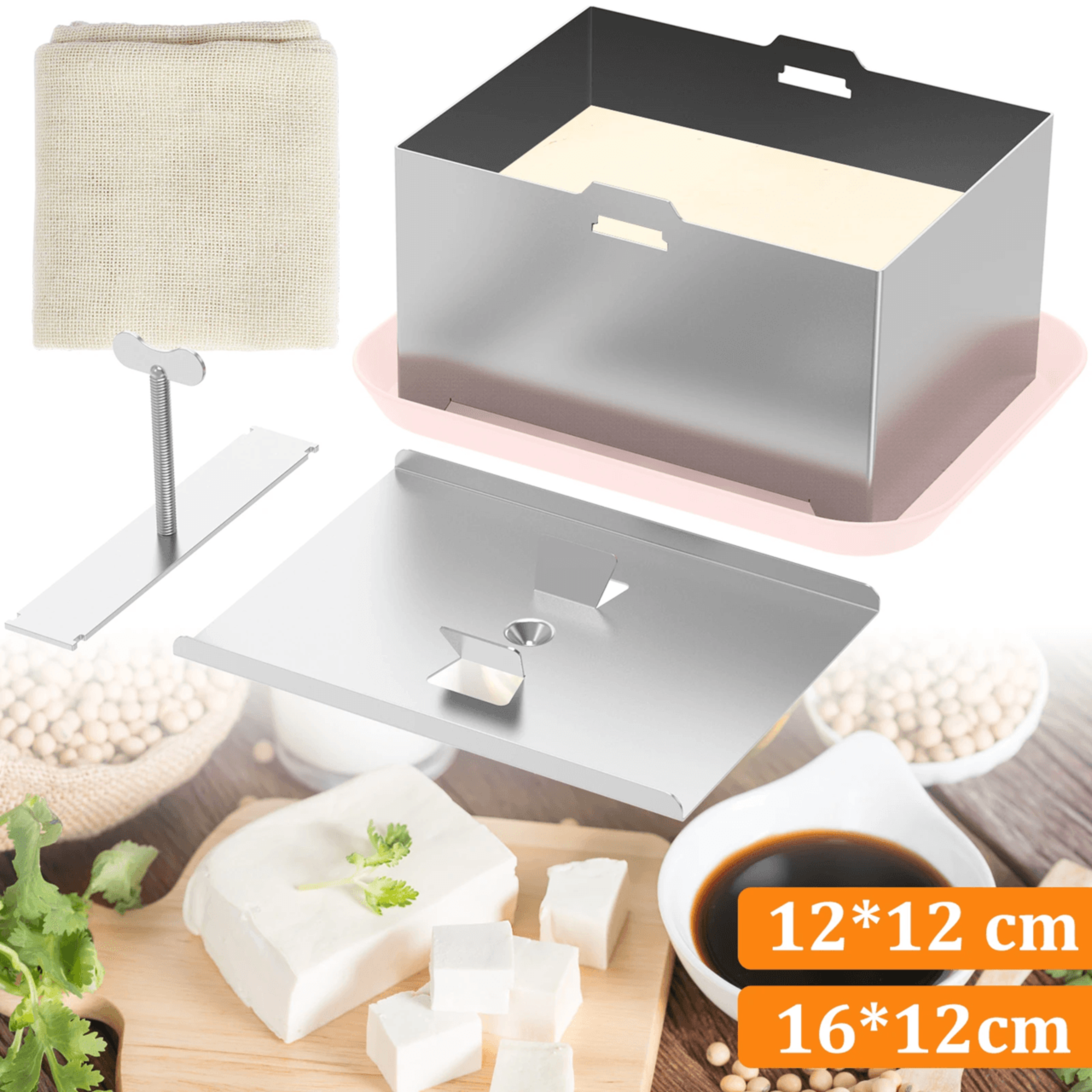 stainless steel tofu press mold kit for homemade tofu and cheese