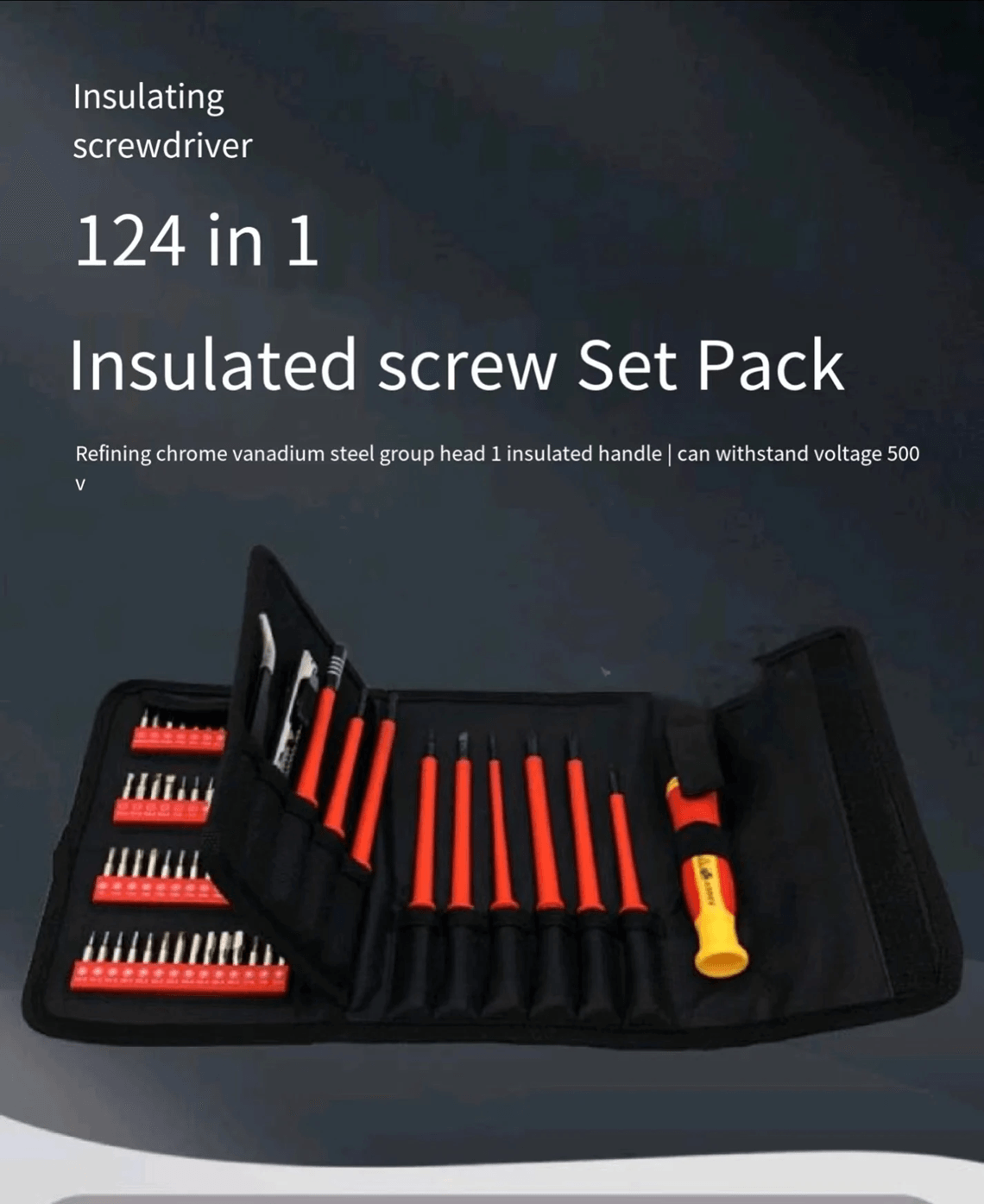 124 in 1 Insulated Precision Screwdriver Set Professional Magnetic Repair Tool Kit