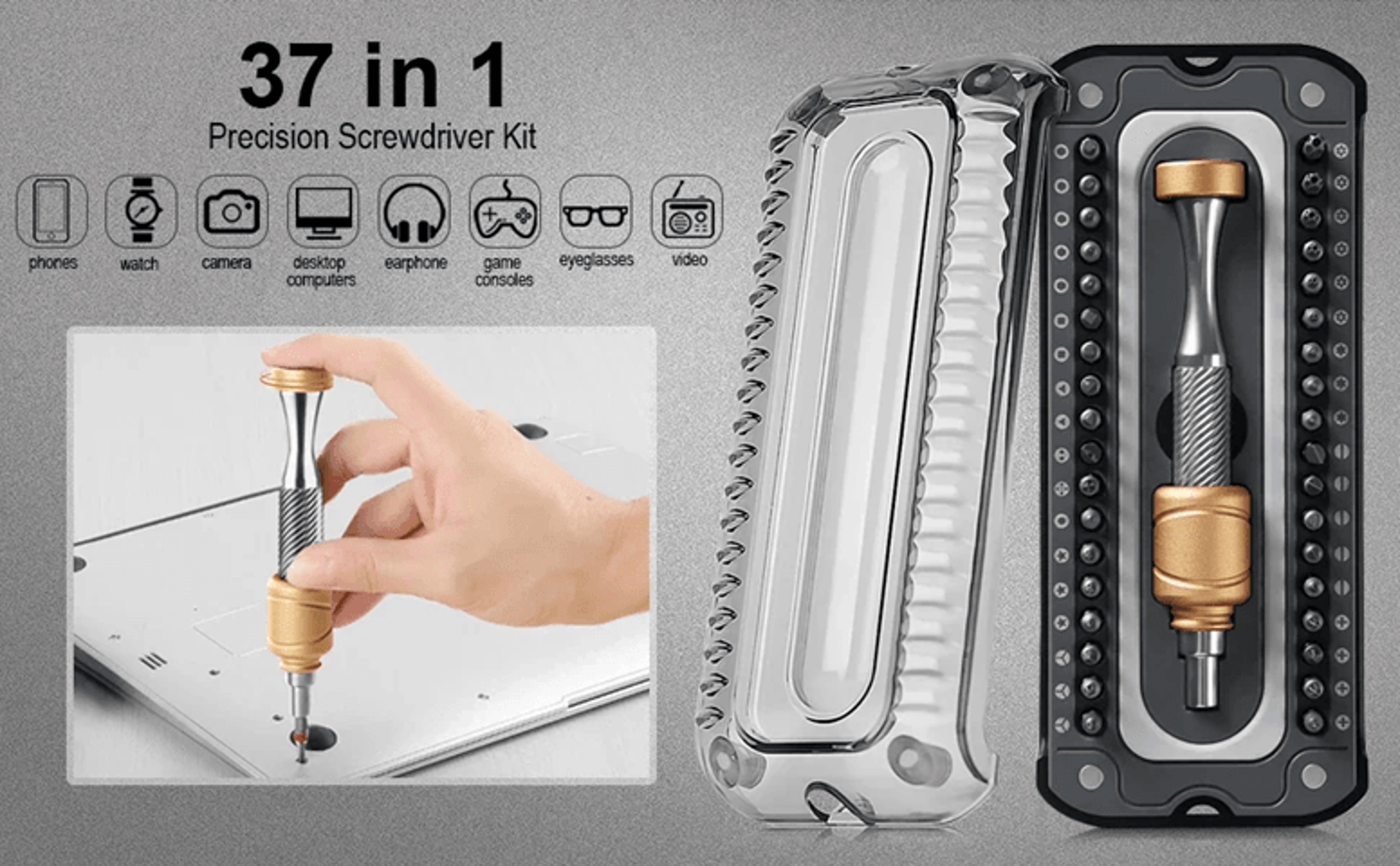 37 in 1 precision screwdriver set magnetic electronics repair tool kit