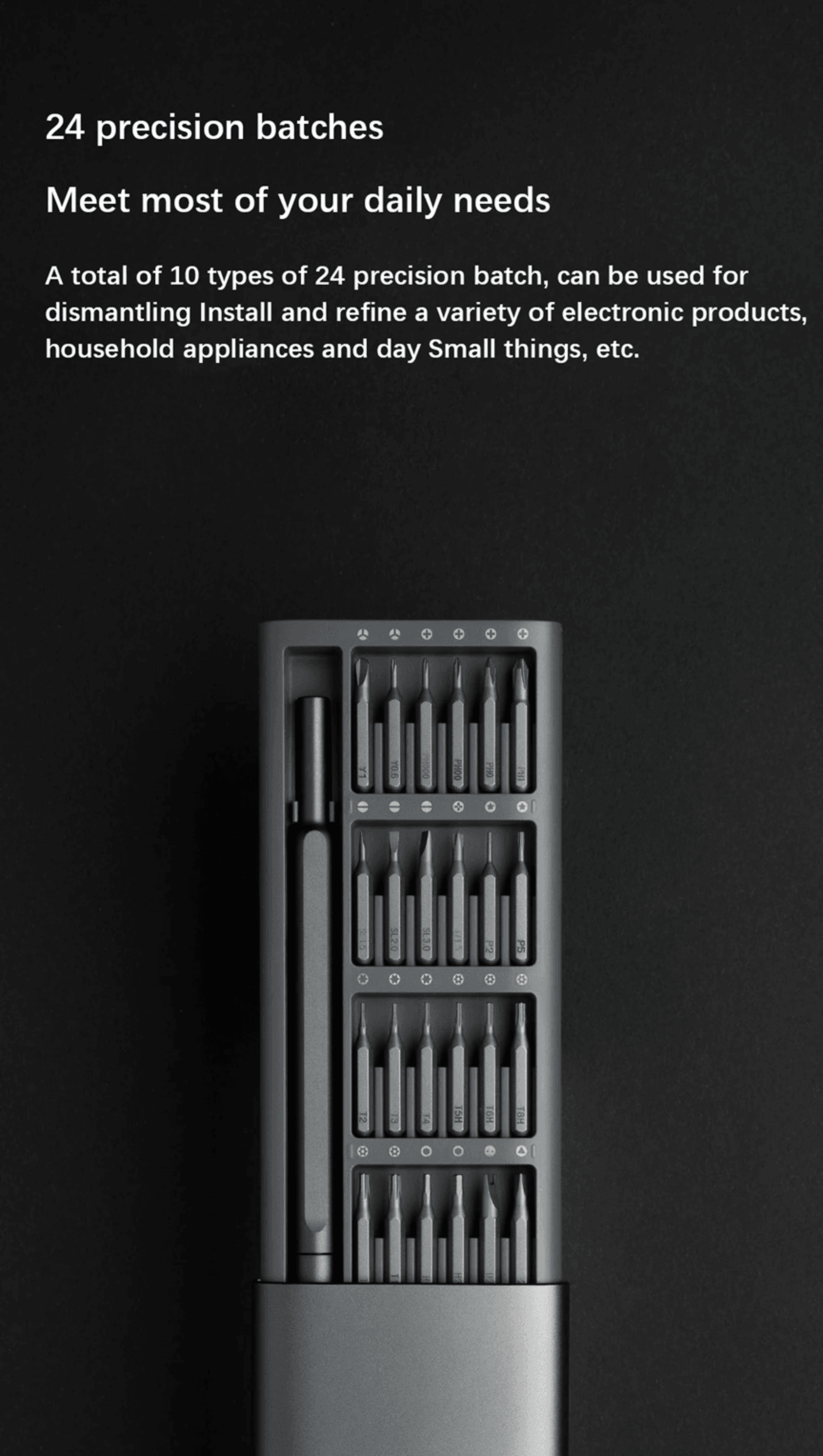 mijia 24 in 1 precision screwdriver set magnetic aluminum repair tool kit