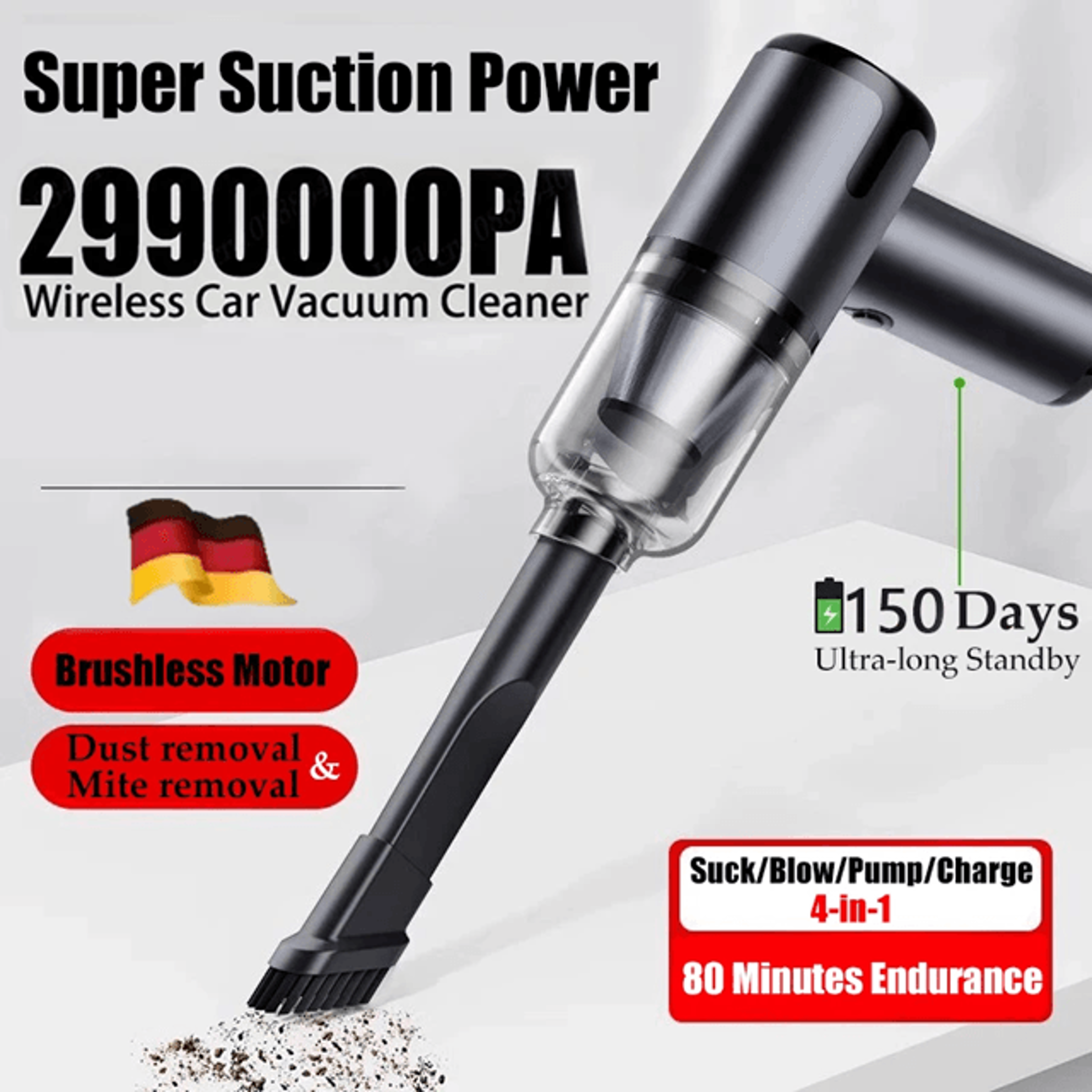 powerblast portable car vacuum cleaner wireless 4 in 1 handheld vacuum