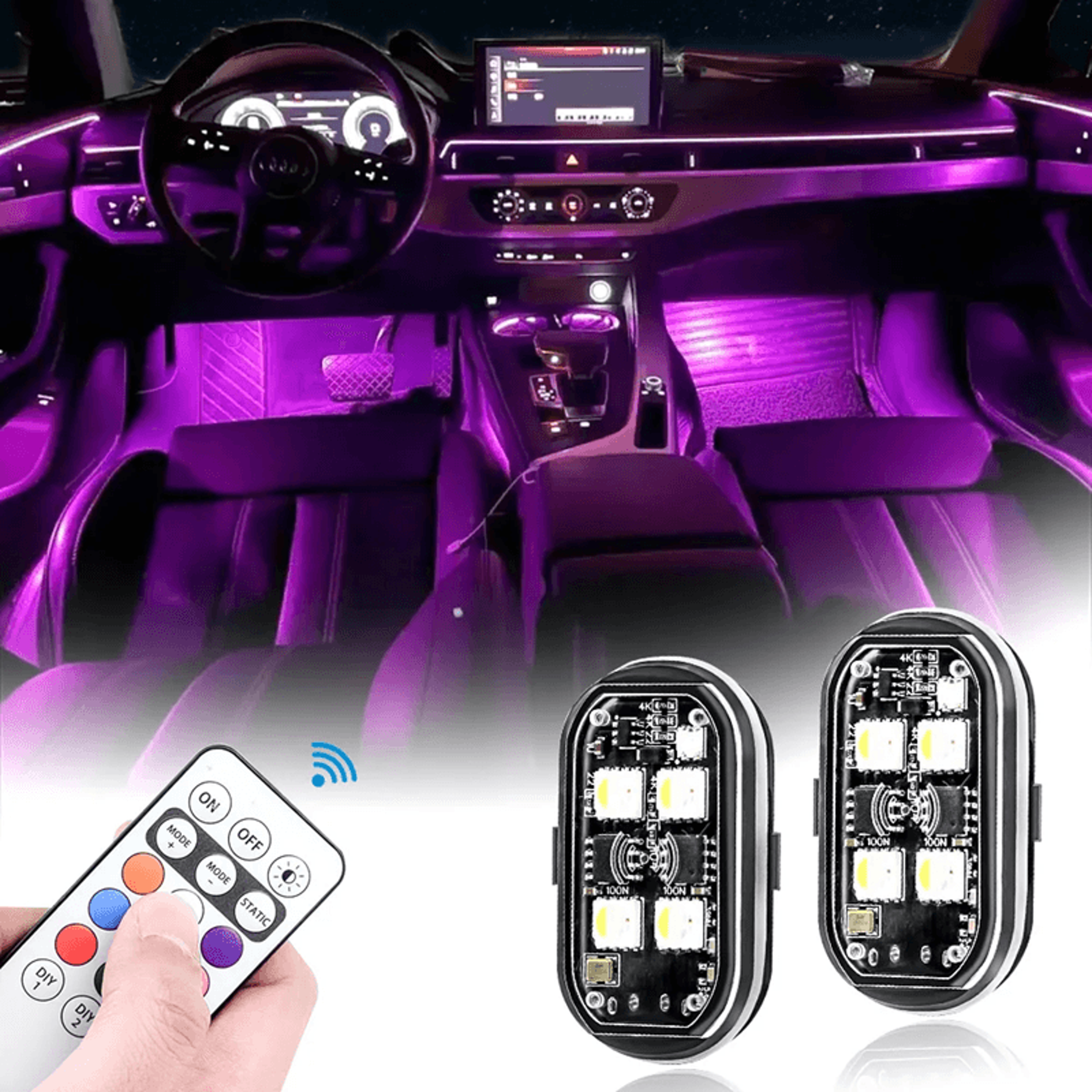 GlowGuard Wireless LED Strobe Car Warning Lights