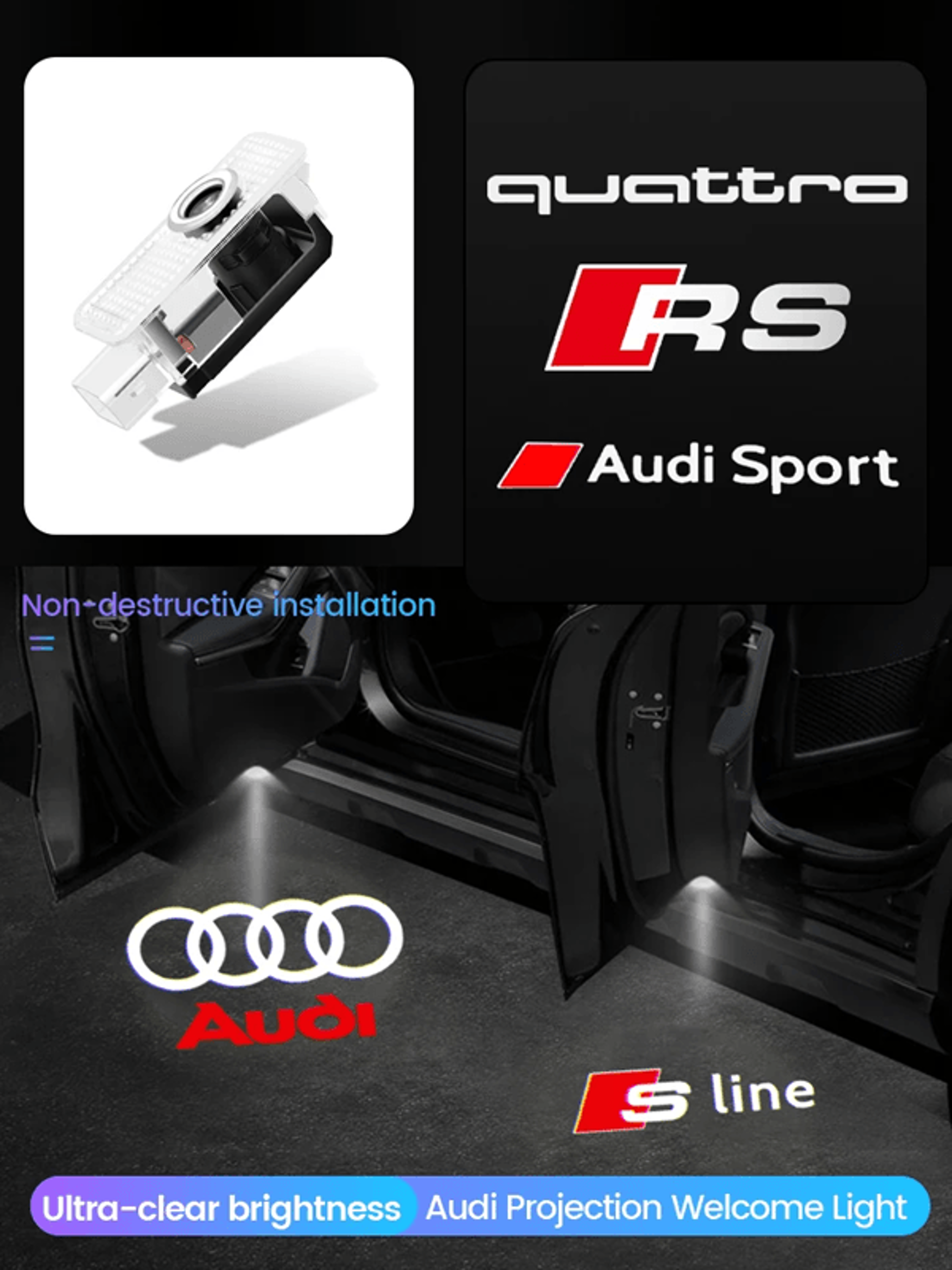 luxeglow led car door welcome lights projector