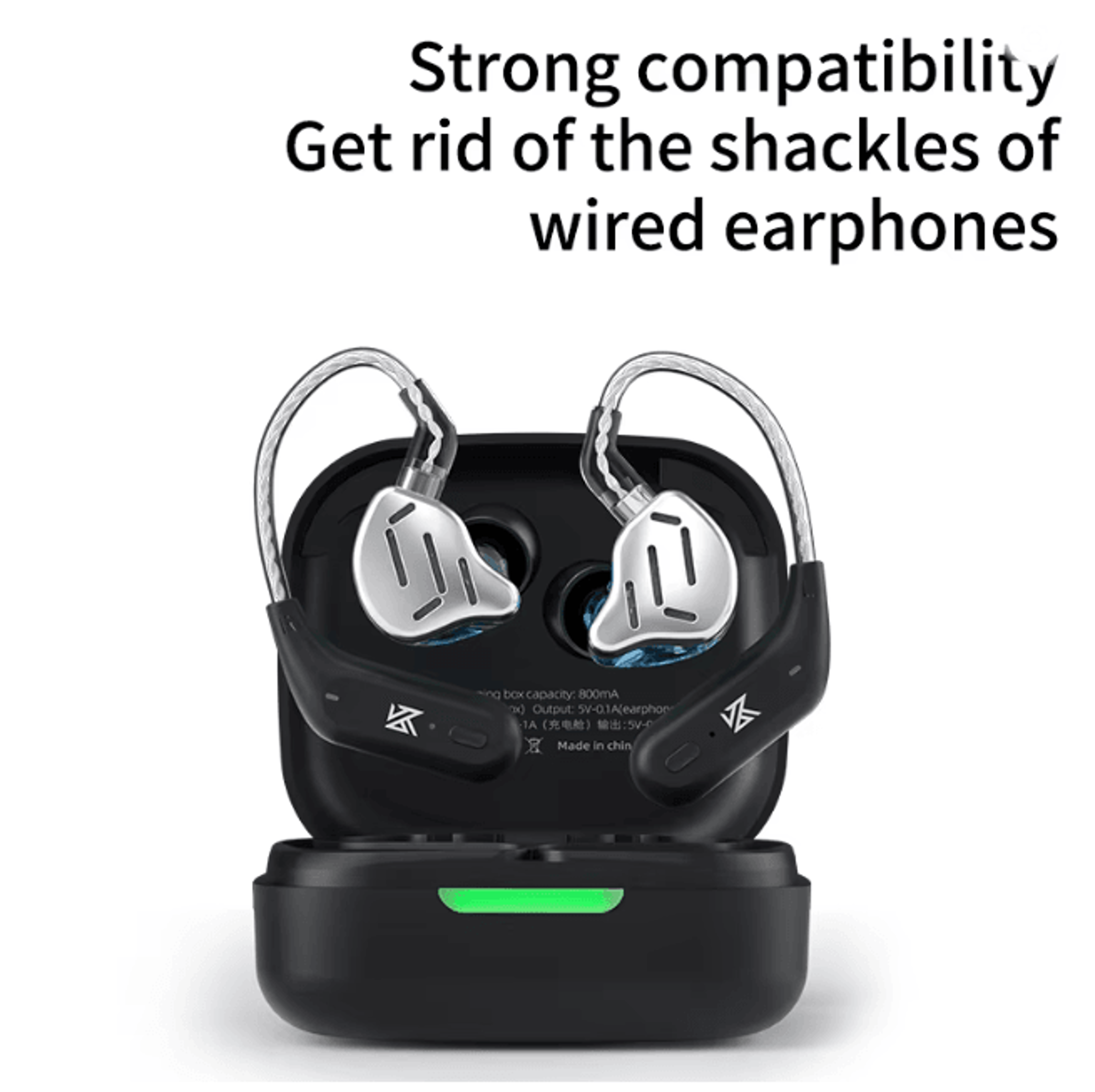 kz az09 bluetooth ear hook wireless adapter module with charging case