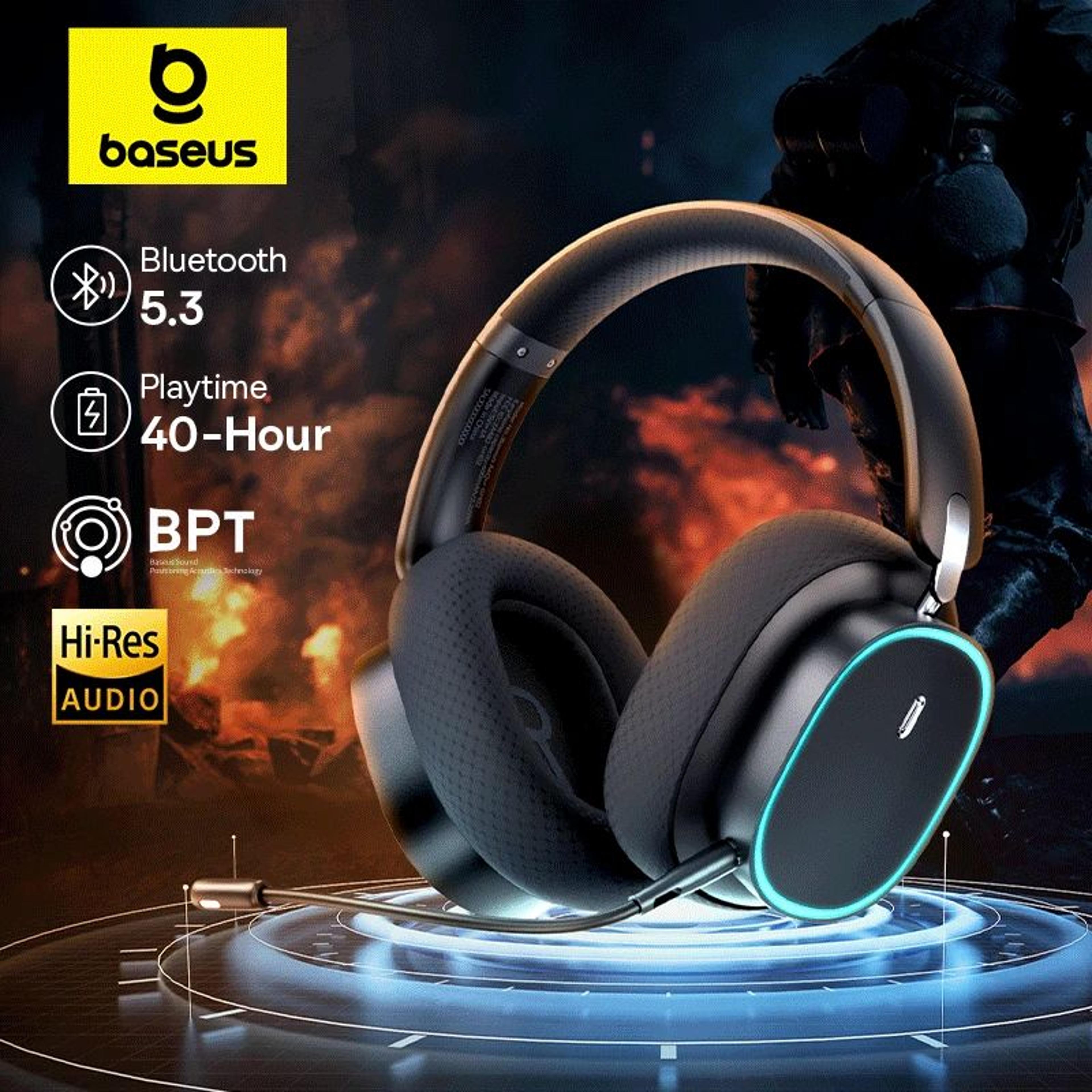 baseus gh02 wireless gaming headset rgb over ear bluetooth headphones