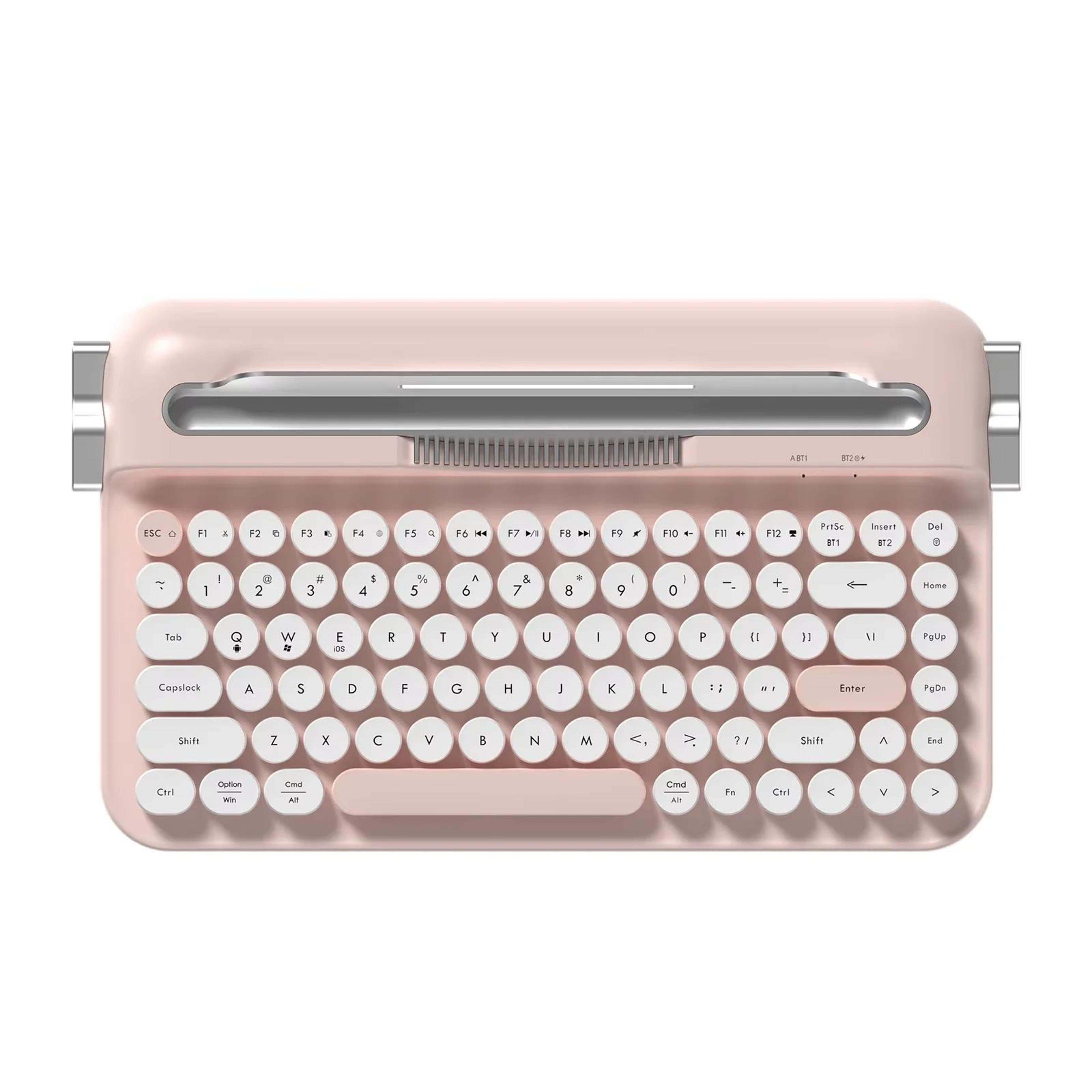 retro wireless typewriter keyboard with round keycaps