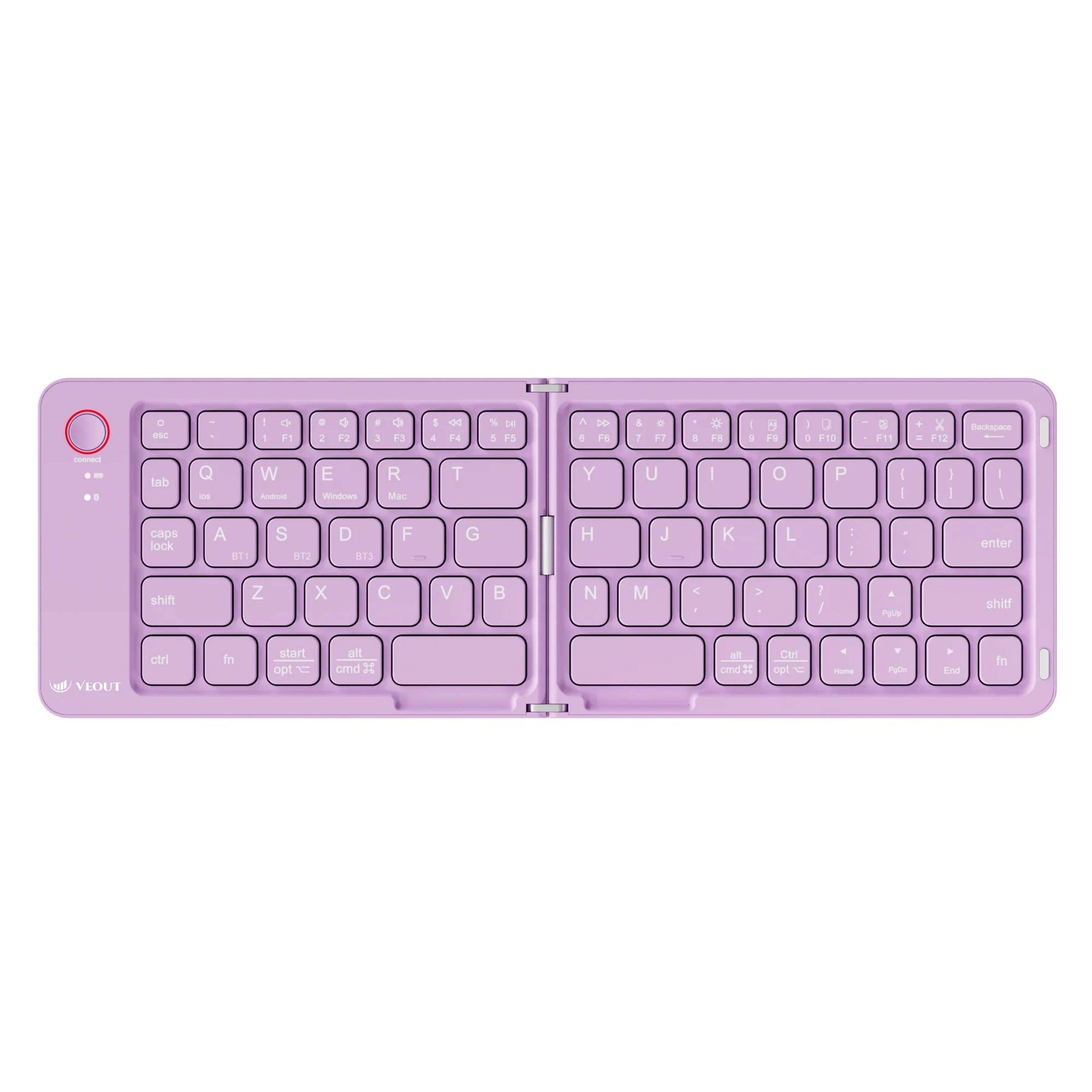 VEOUT E4 Portable Foldable Bluetooth Keyboard for Phone Tablet and Laptop