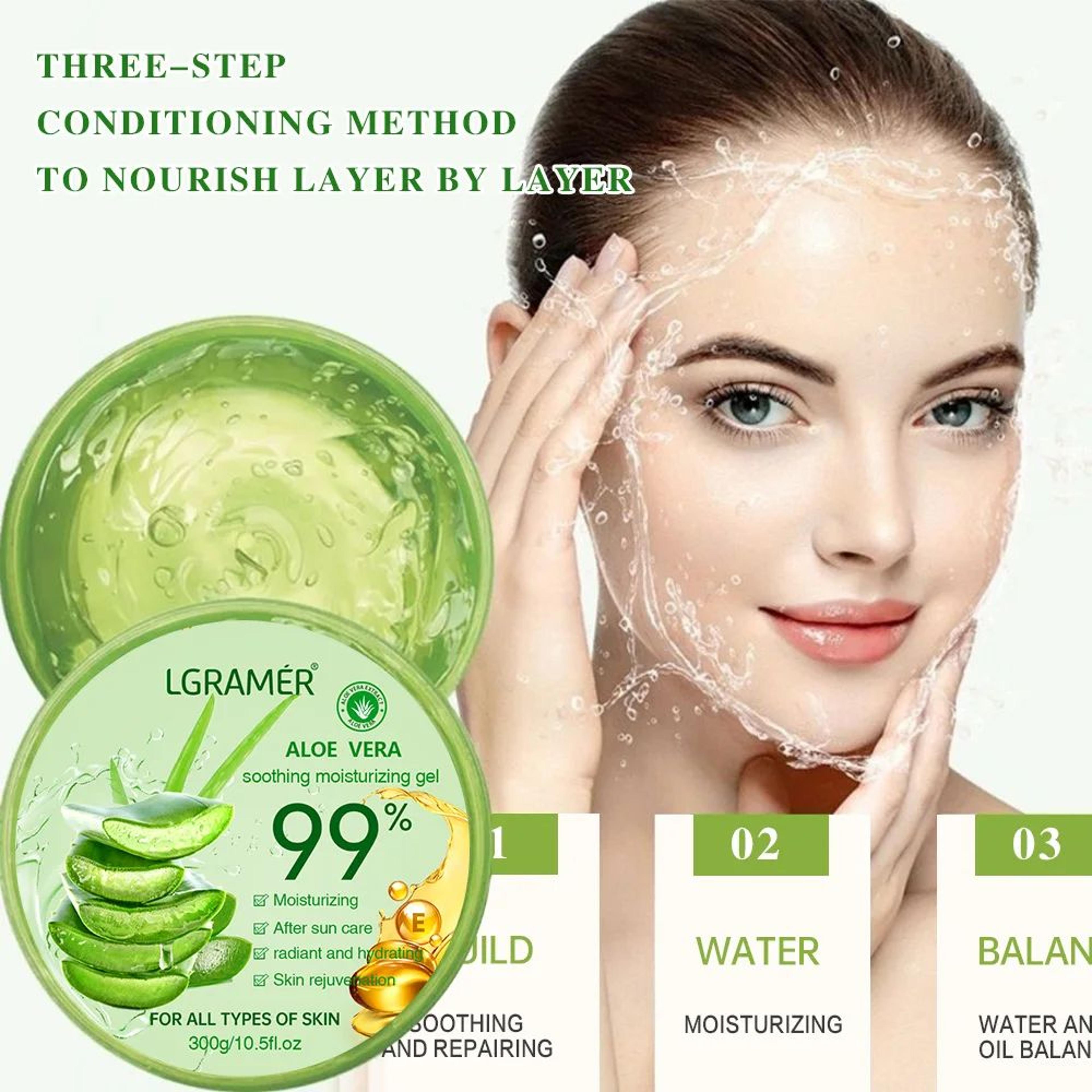 99 Percent Aloe Vera Gel Moisturizing Face and Body Hydrating Skin Care Gel