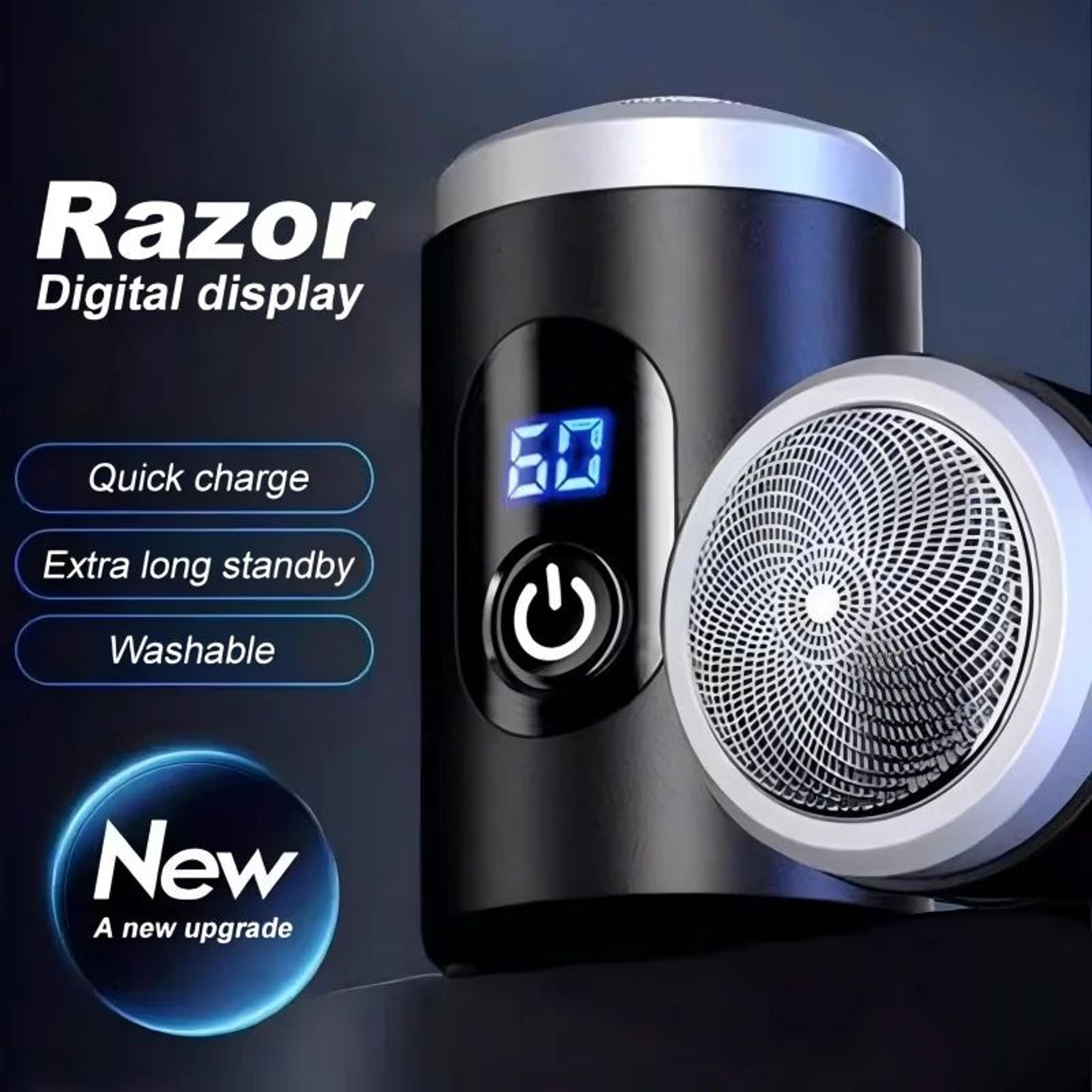 Portable Electric Shaver Aluminum Body Rechargeable Electric Razor with LED Display