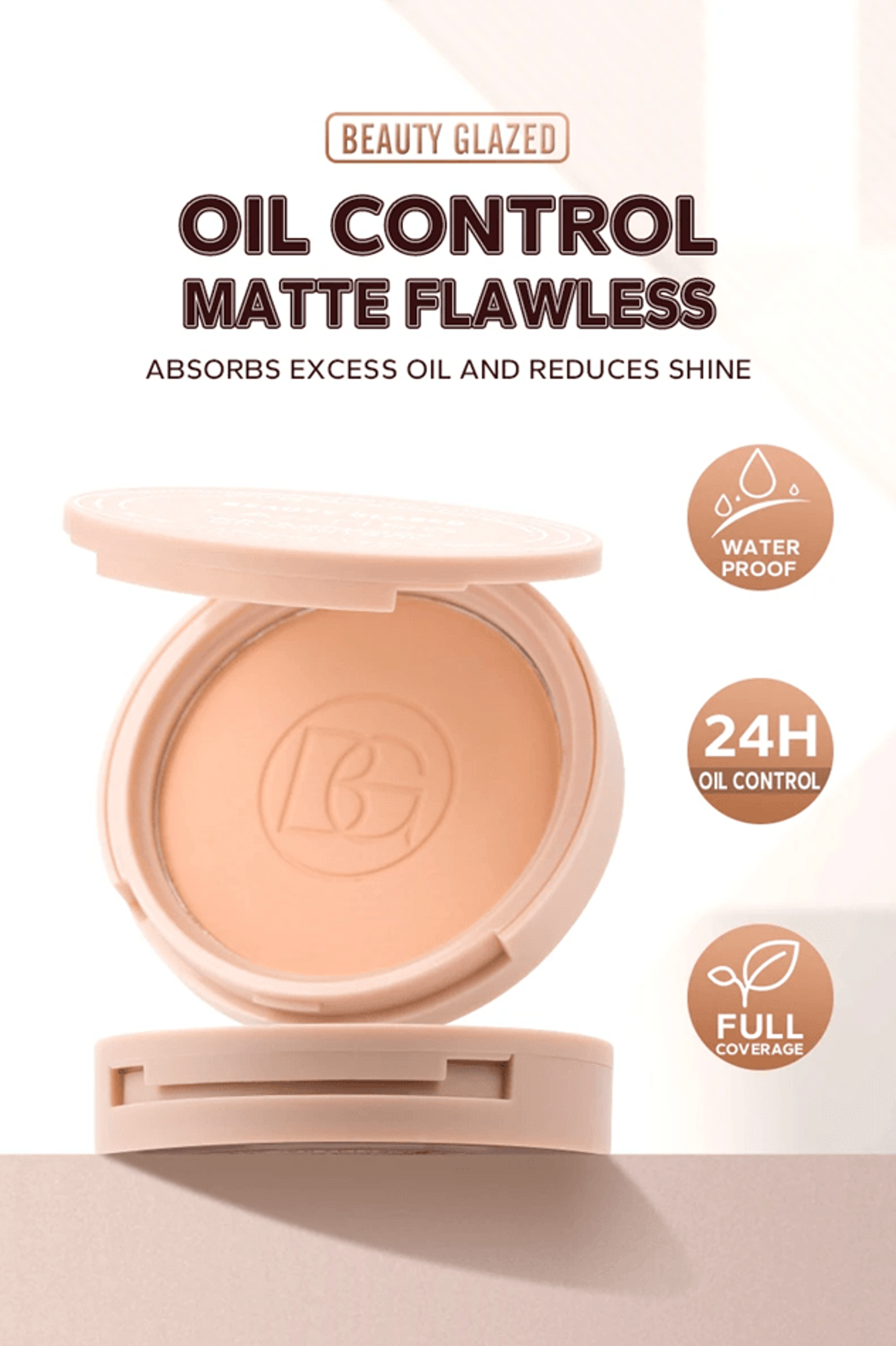Beauty Glazed Oil Control Matte Setting Powder Flawless Finish Face Powder