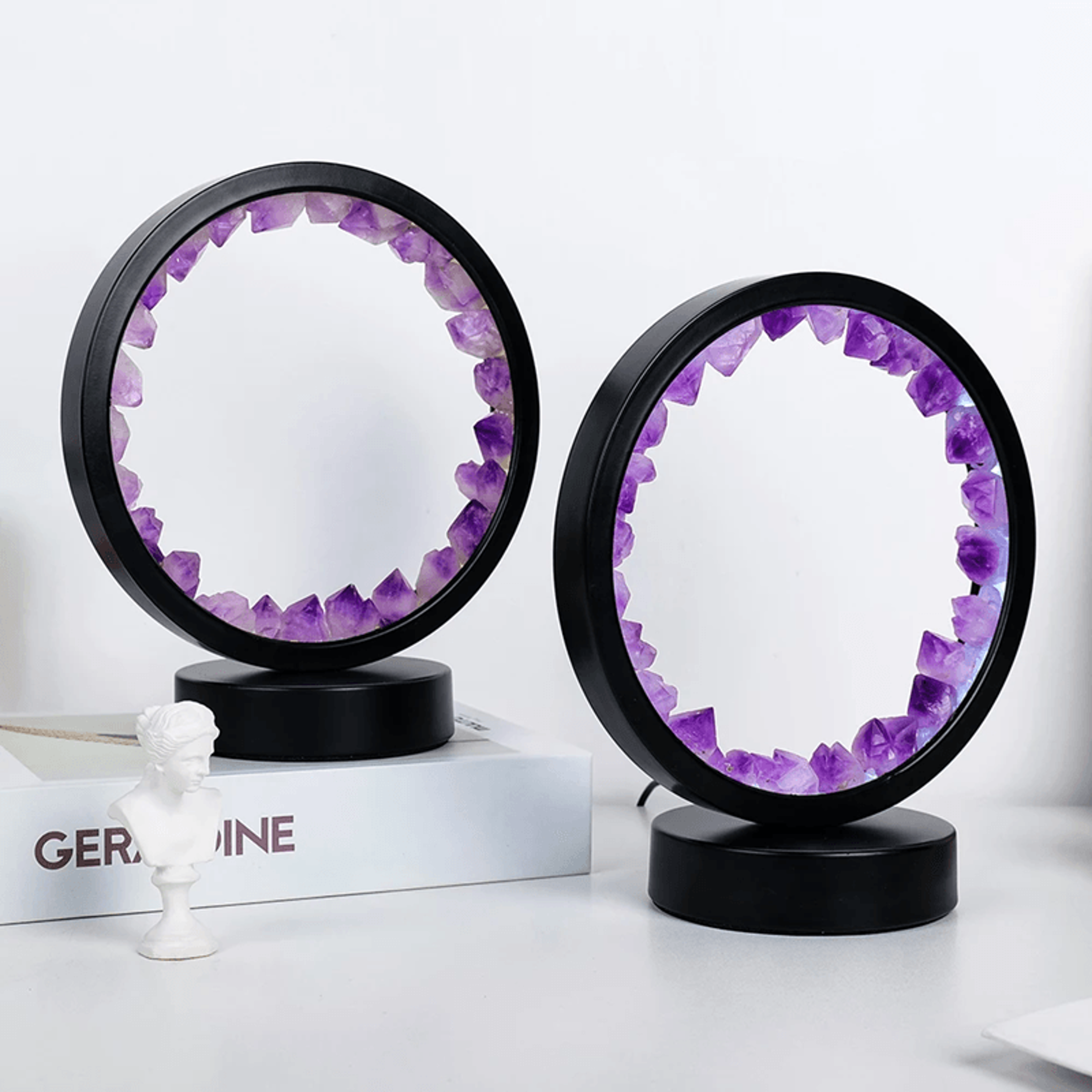 amethyst crystal led lamp natural gemstone decorative night light