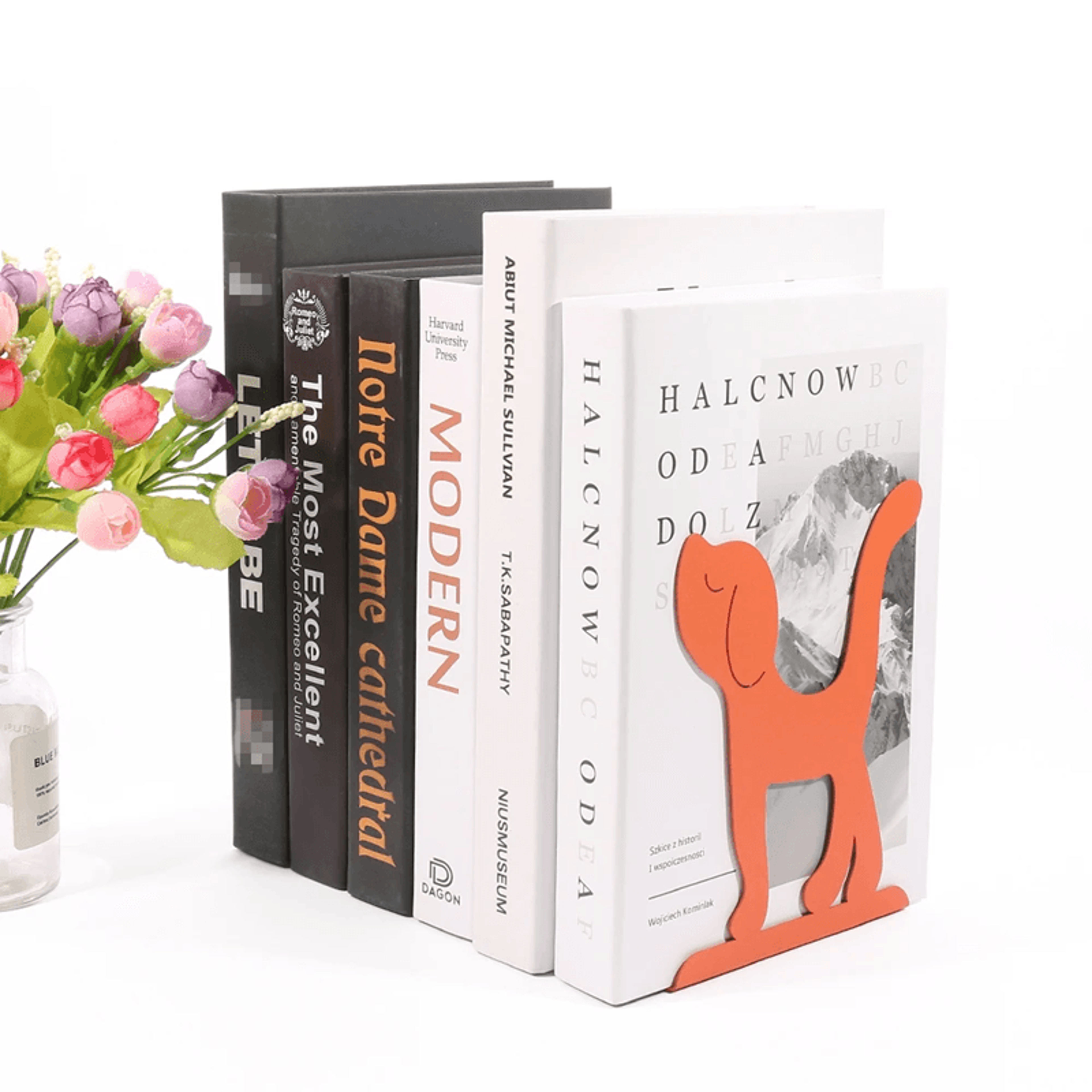 cute dog metal bookends heavy duty decorative bookends for shelves