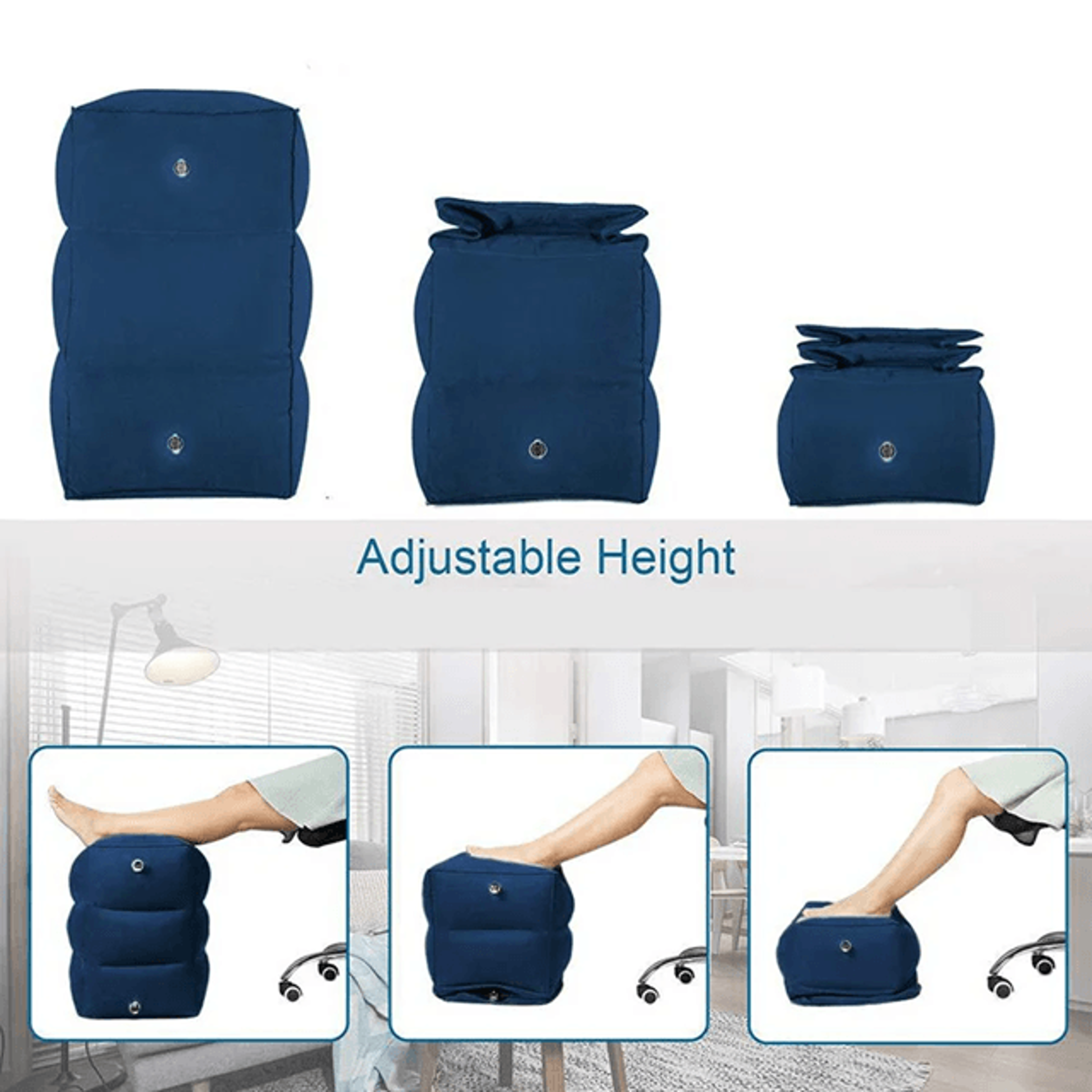 Inflatable Kids Airplane Footrest Travel Pillow Bed for Flights and Cars