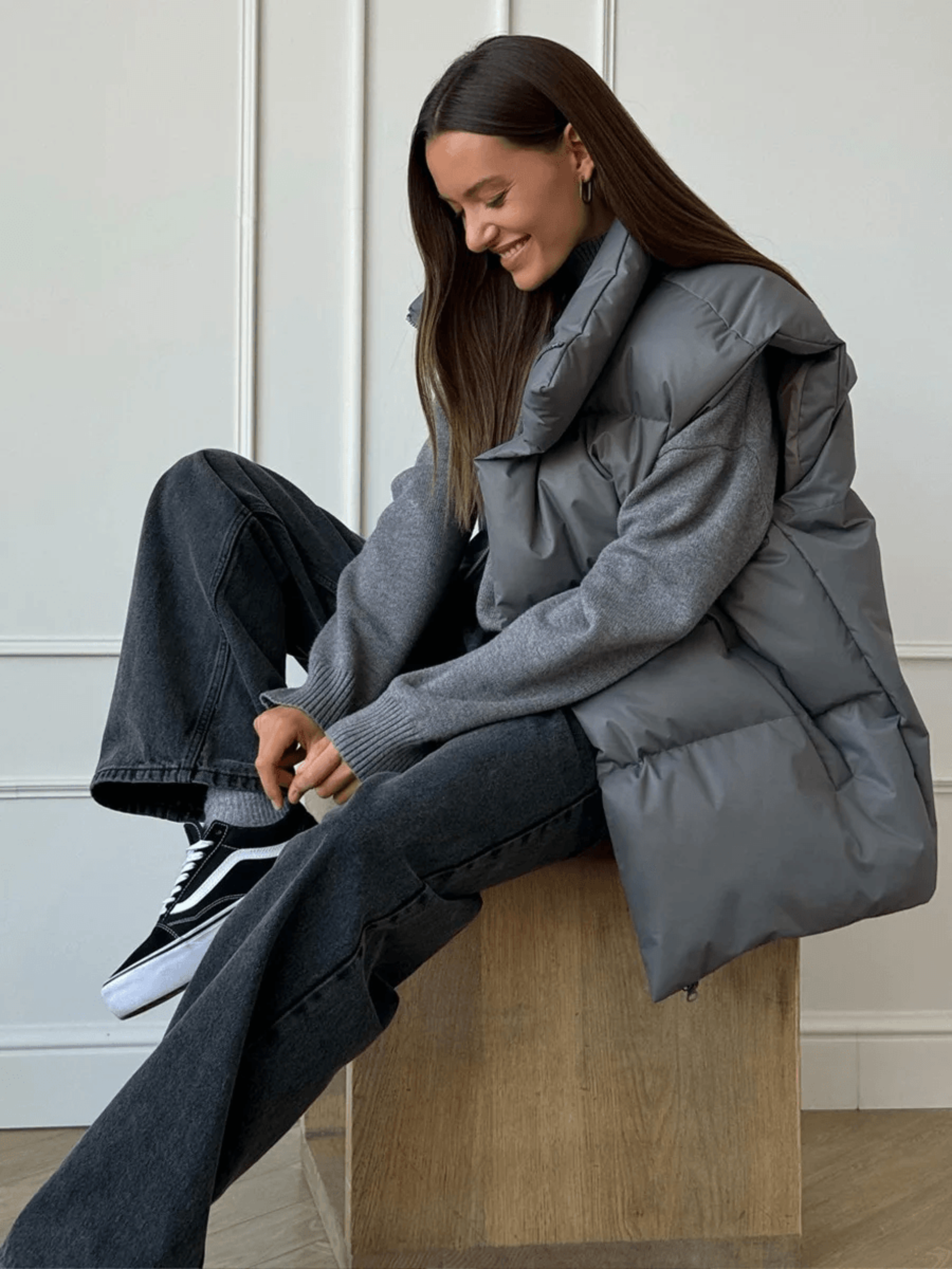 Womens Winter Cotton Vest Jacket Sleeveless Puffer Vest