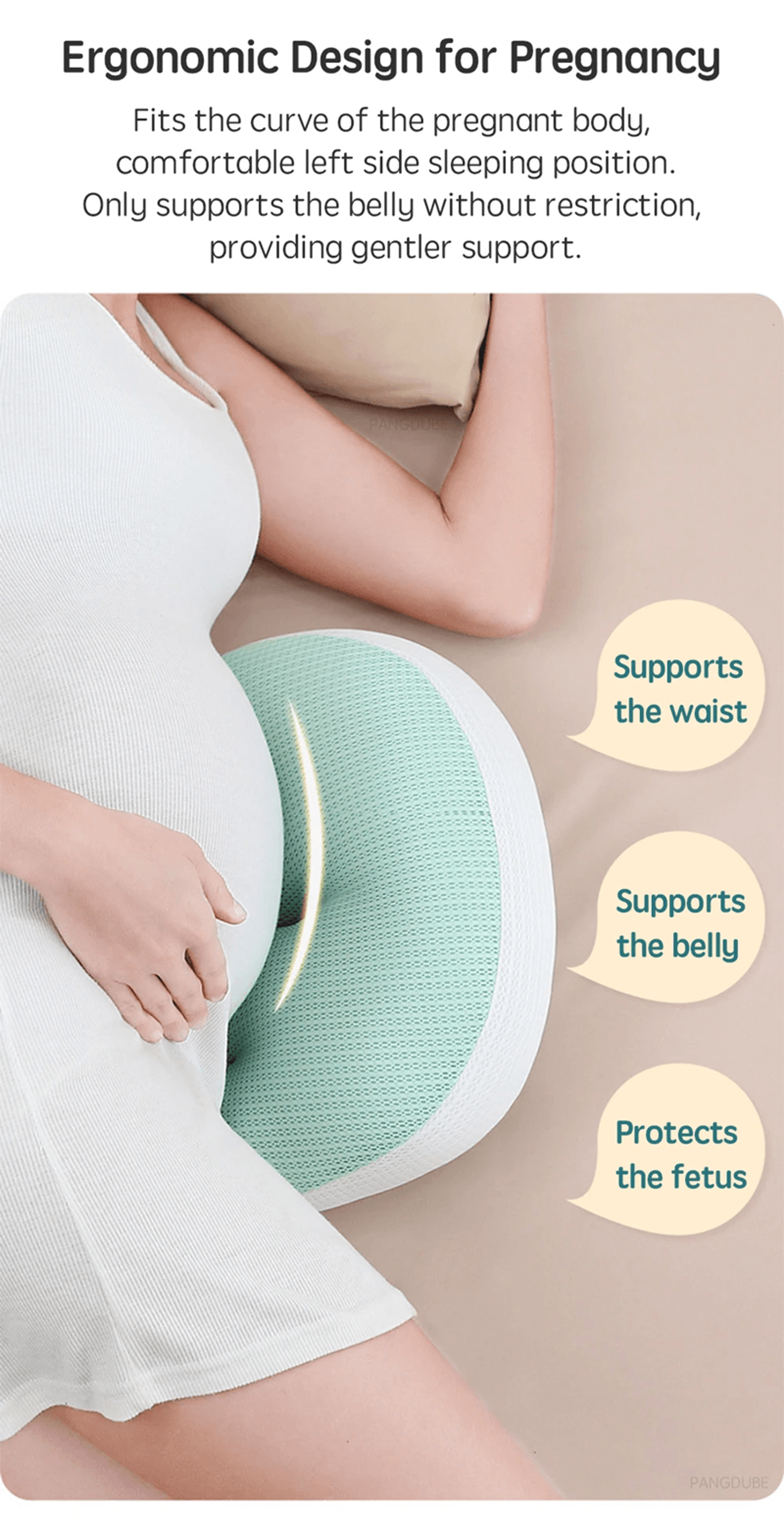 ergonomic pregnancy body pillow with waist support