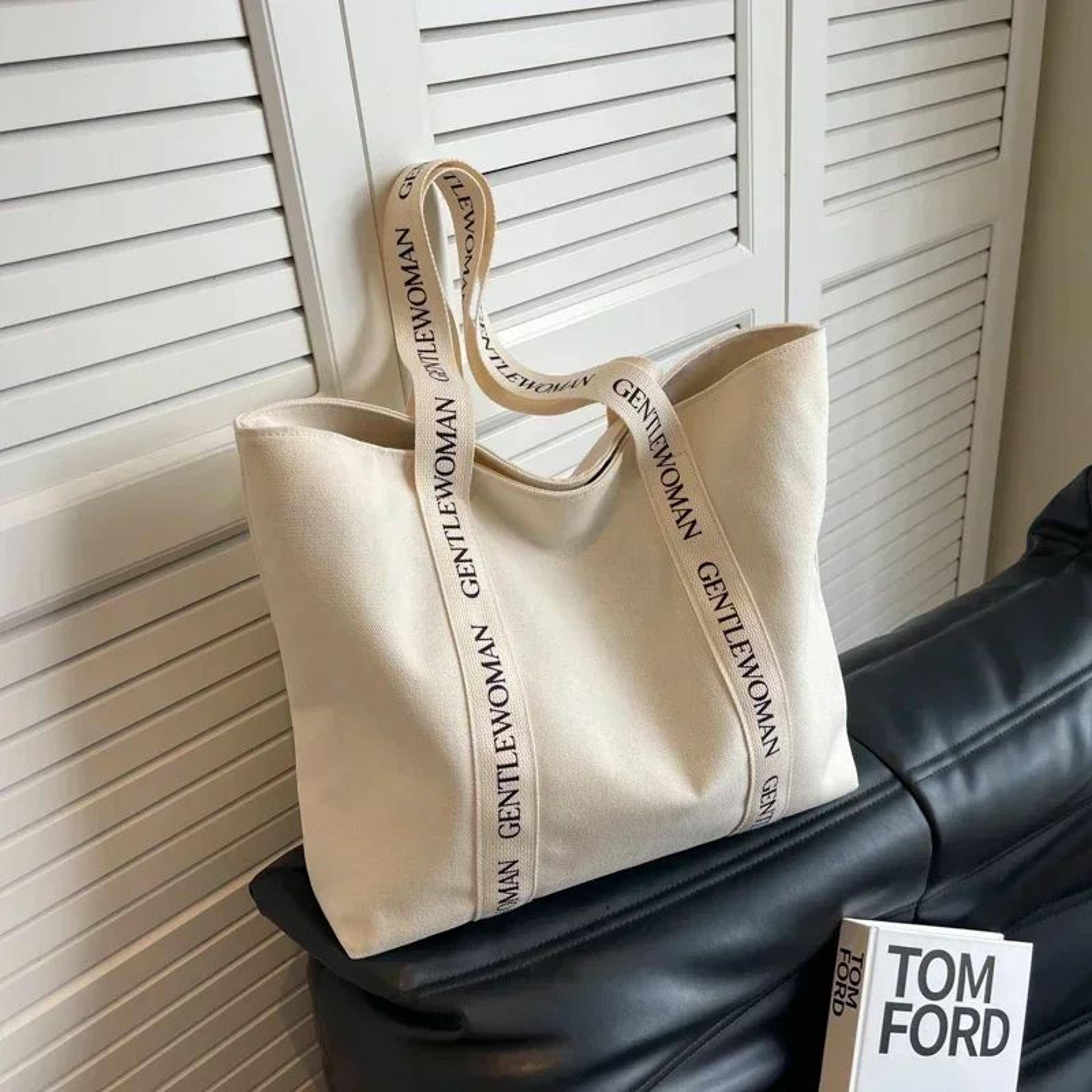 large capacity canvas tote bag for women casual shoulder shopping bag