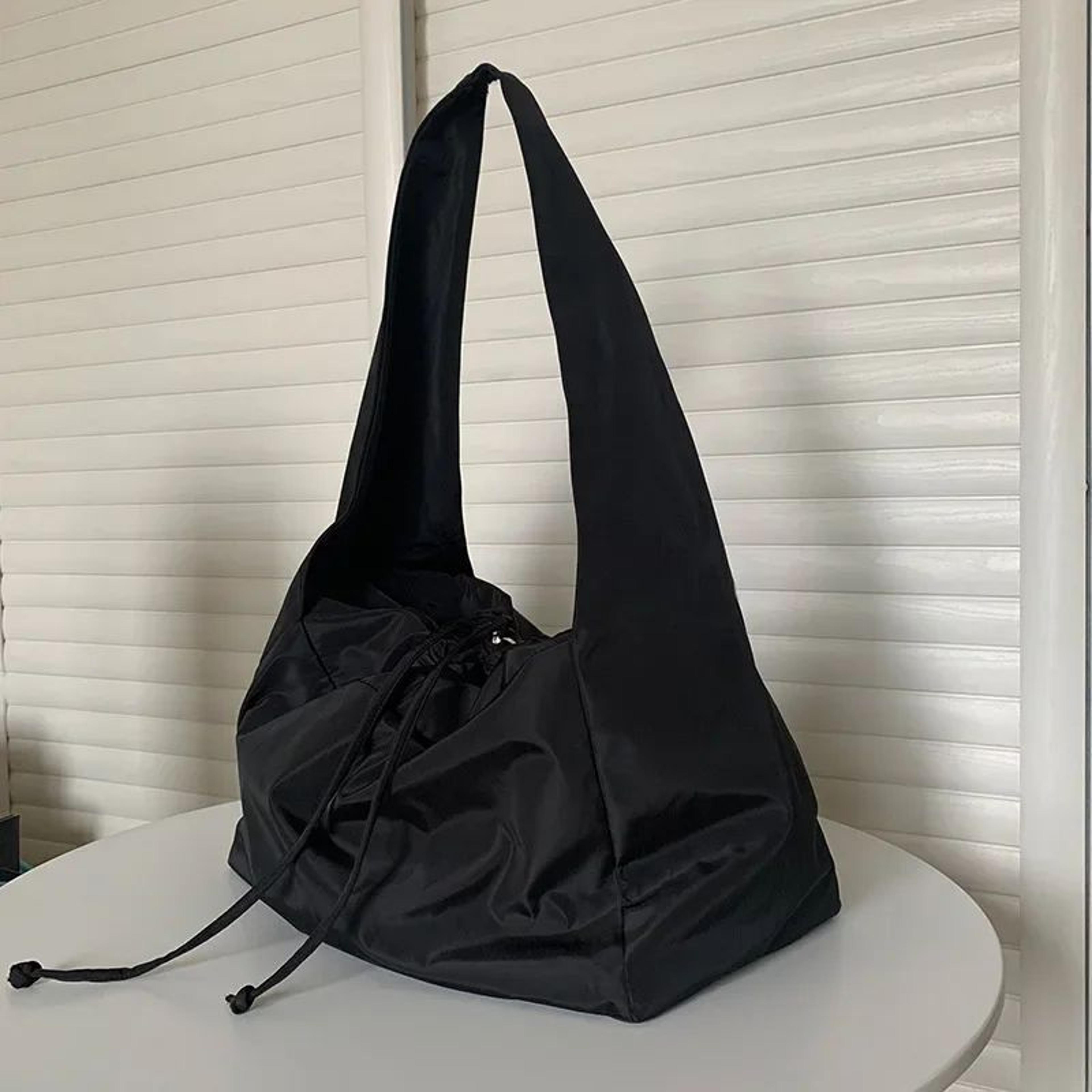 nylon bucket shoulder bag for women stylish zipper everyday tote handbag