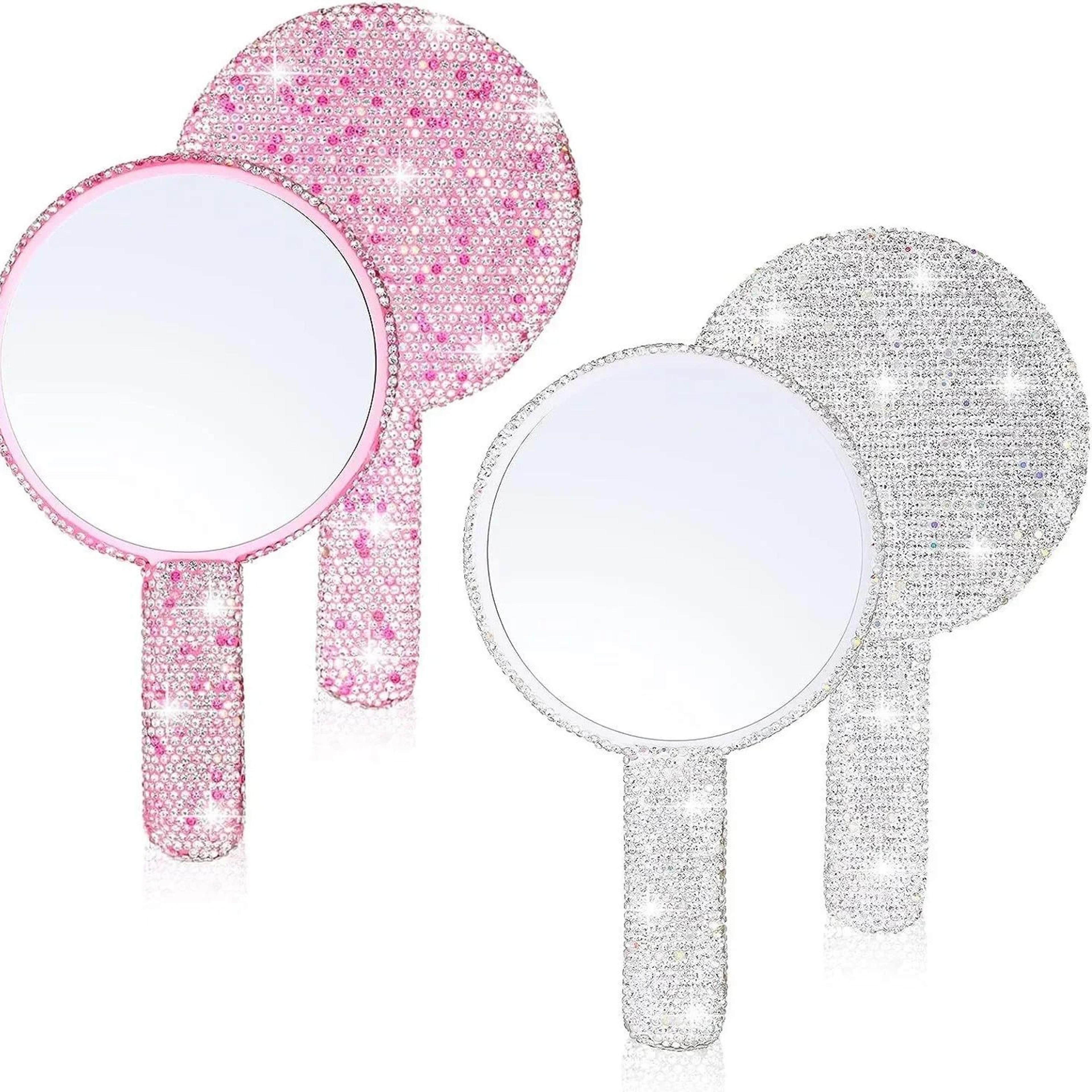 Diamond Handle Handheld Makeup Mirror Luxury Beauty Vanity Mirror for Salon and Travel